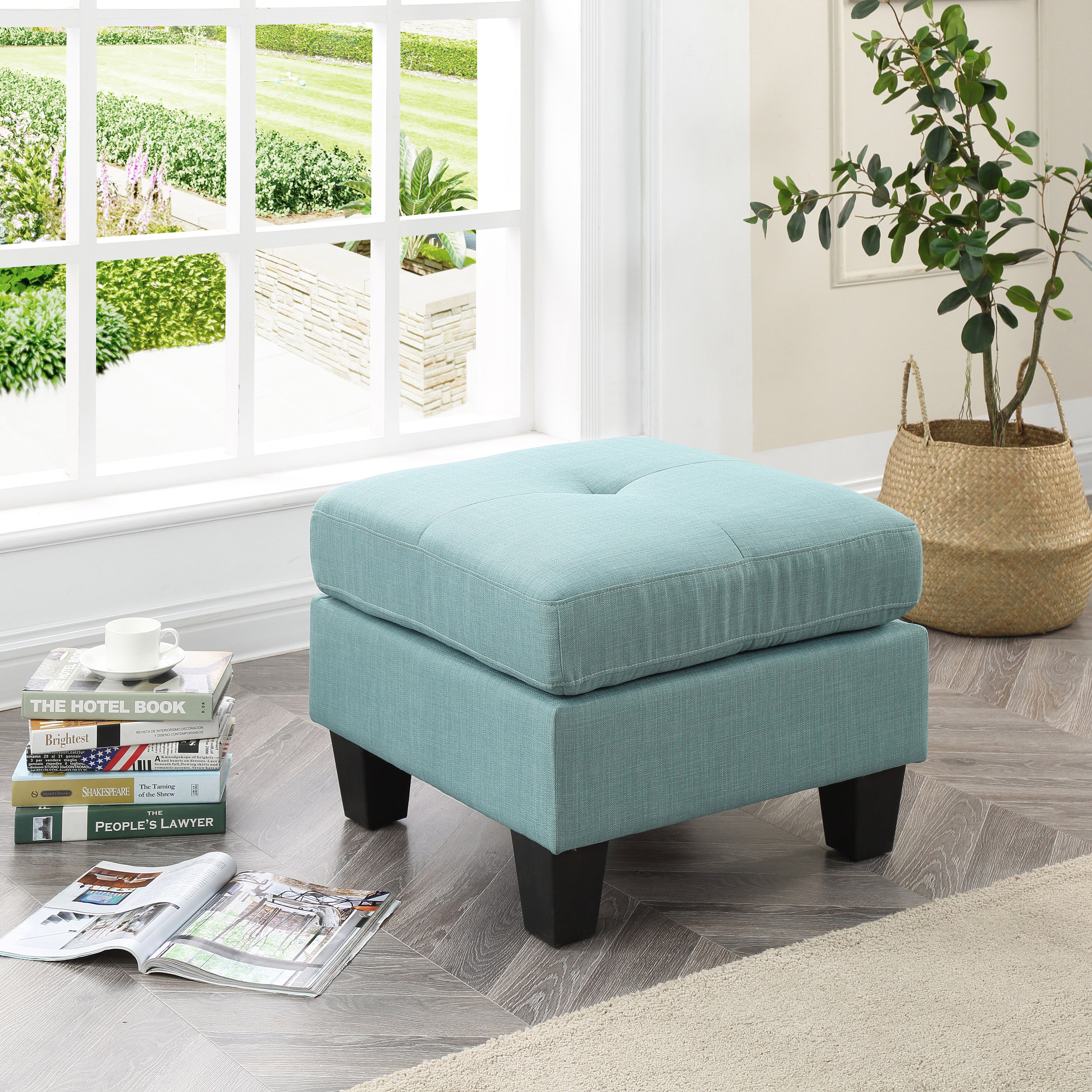 Glory Furniture Newbury G500-O Ottoman , TEAL--1