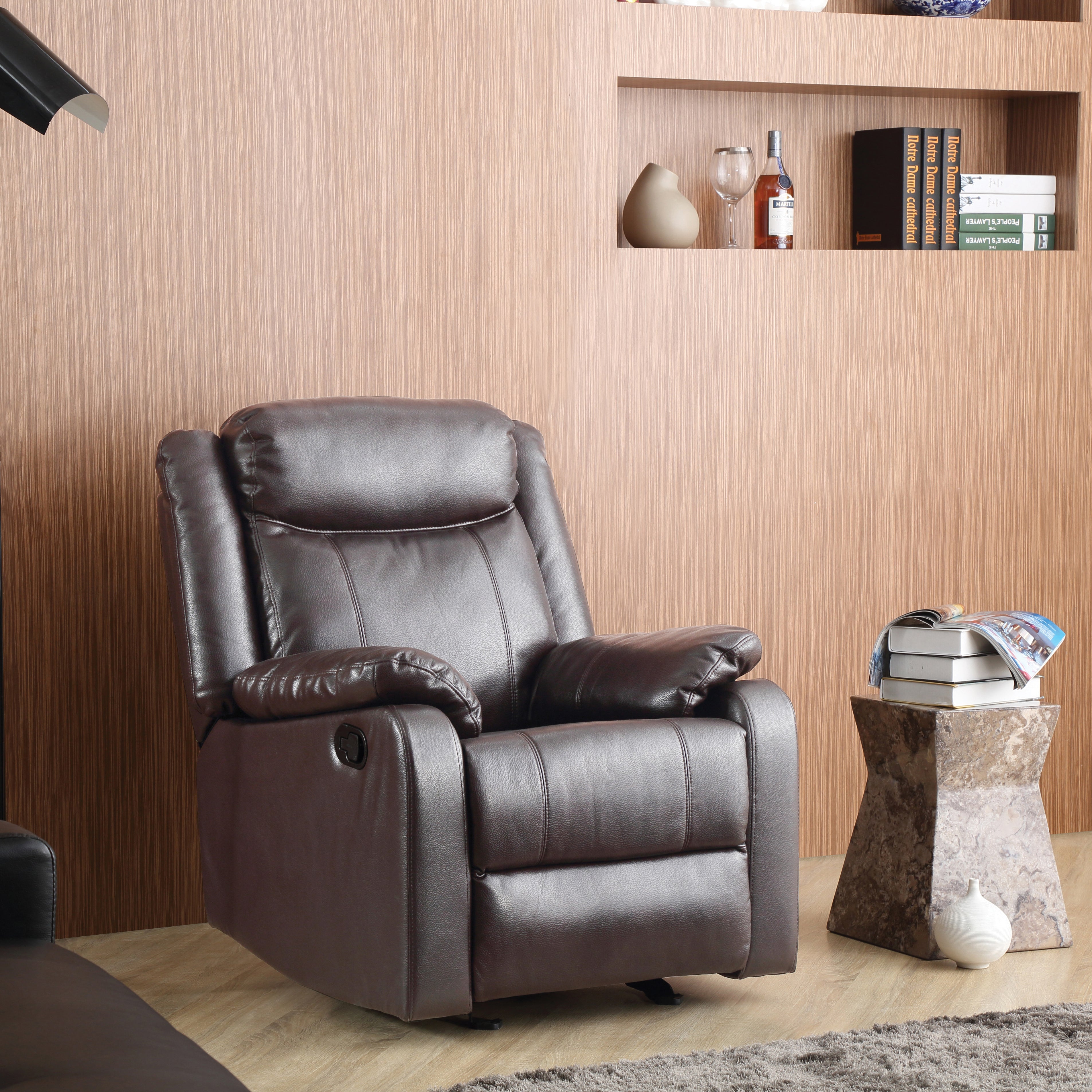 Glory Furniture Ward G760A-RC Rocker Recliner , DARK BROWN--1