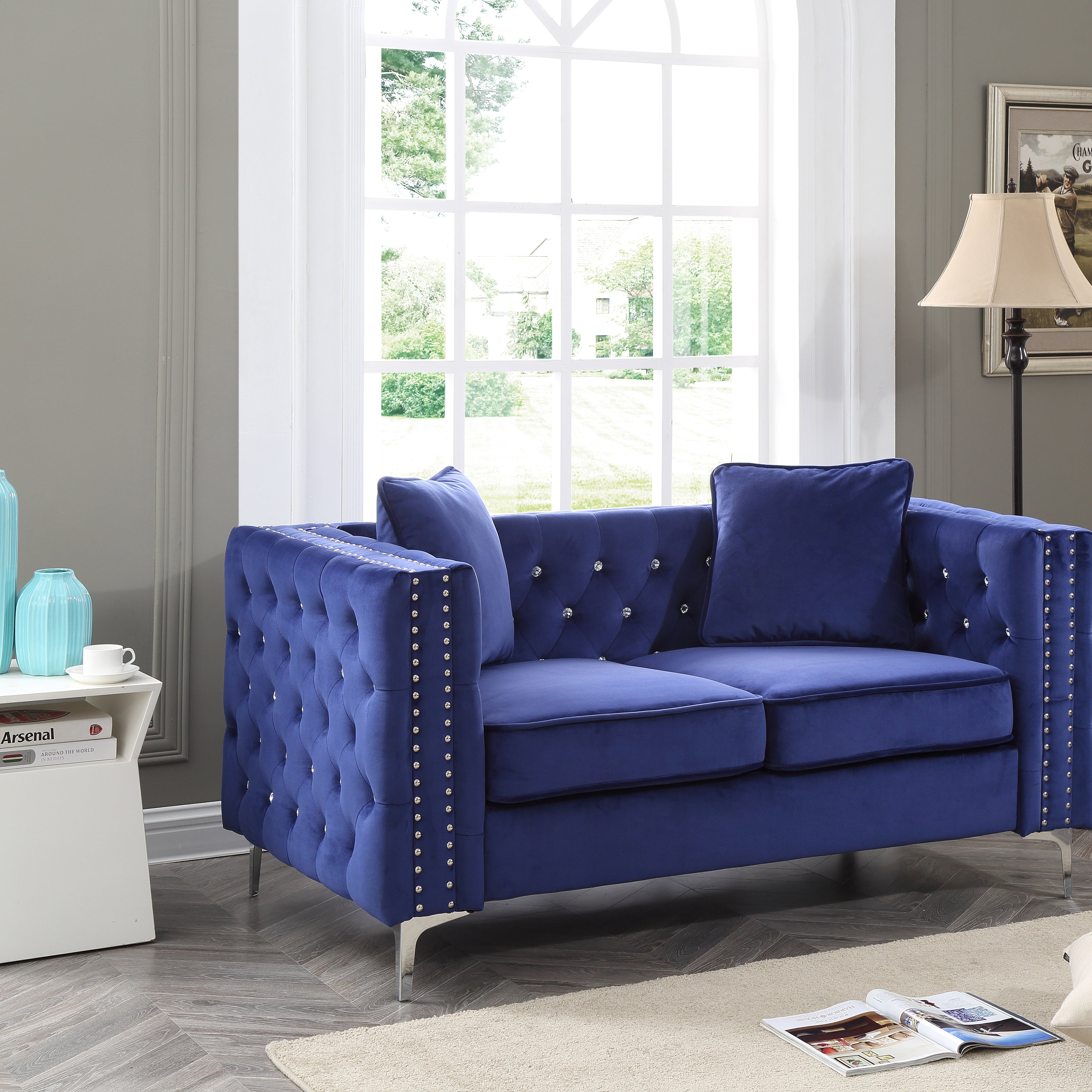 Glory Furniture Paige G829A-L Loveseat , BLUE--1