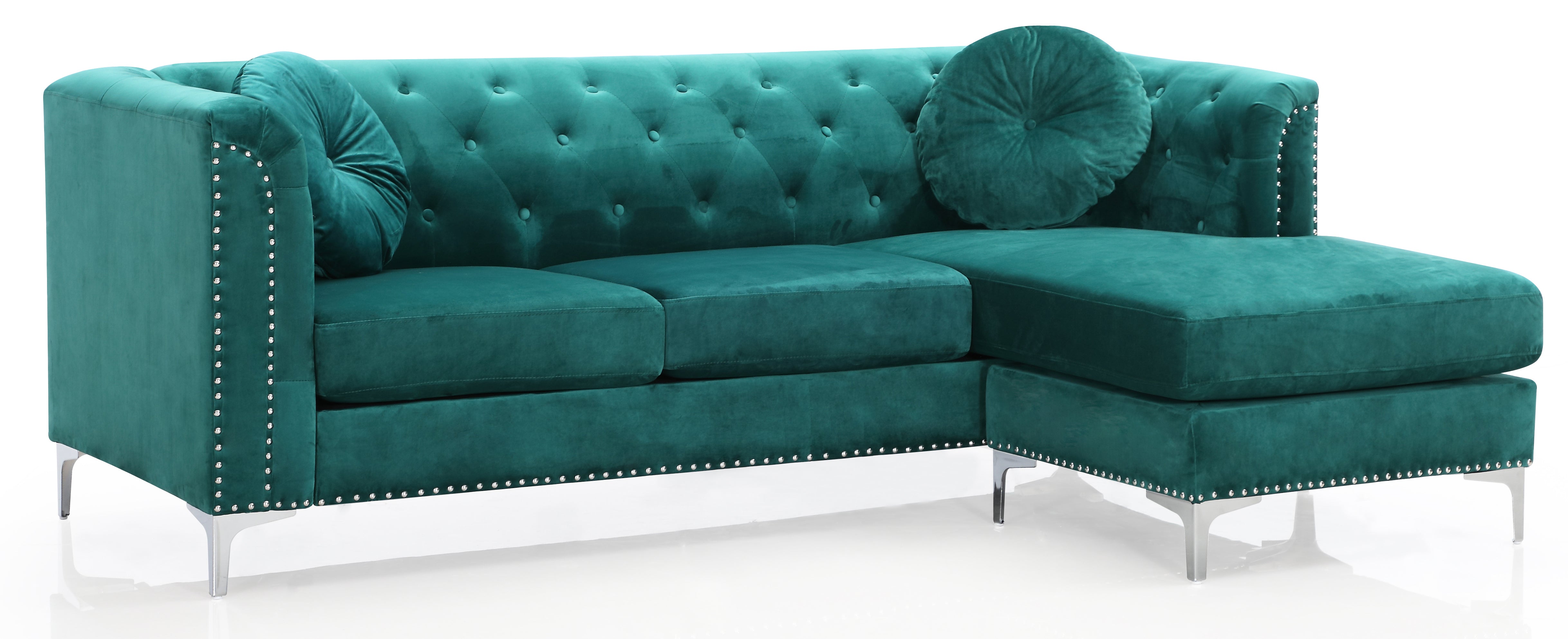 Glory Furniture Pompano G895B-SC Sofa Chaise ( 3 Boxes ) , GREEN--2