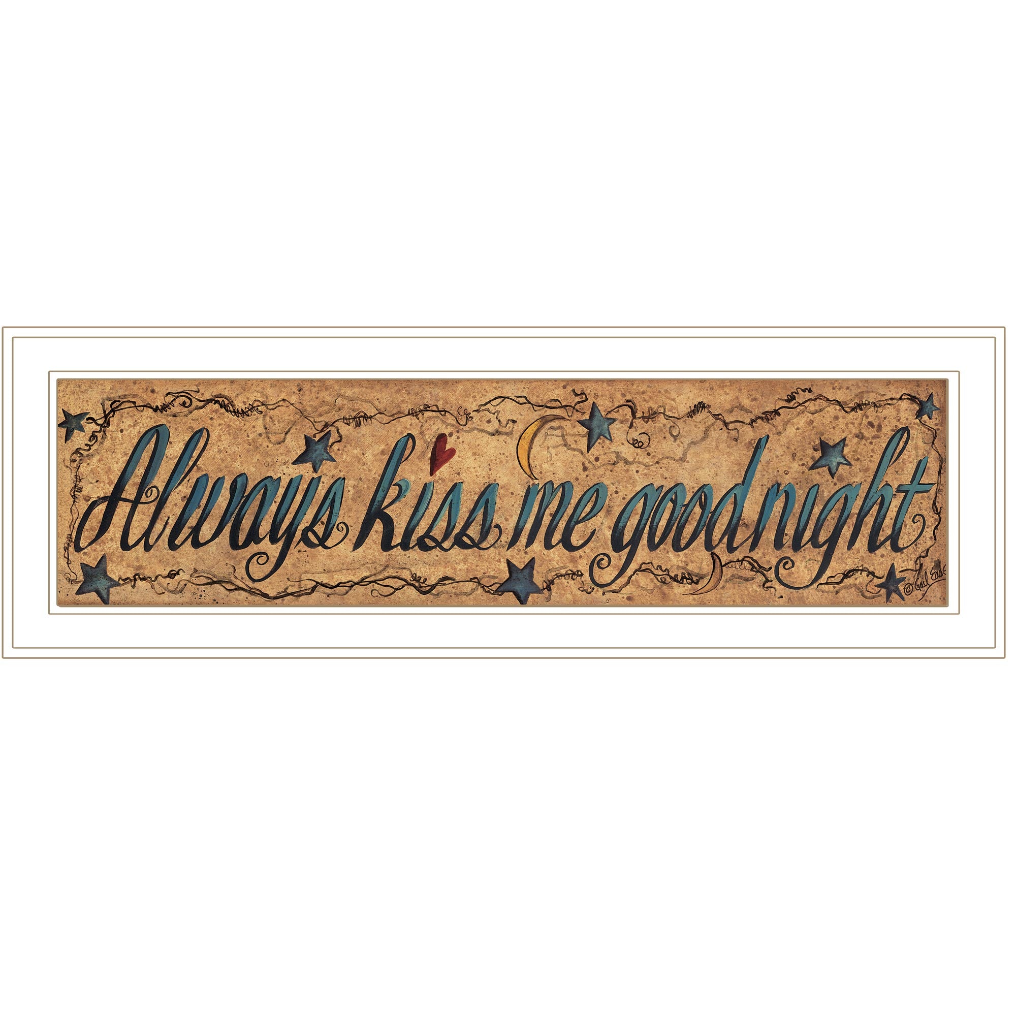 "Always Kiss Me Goodnight" By Gail Eads, Ready to Hang Framed Print, White Frame--1