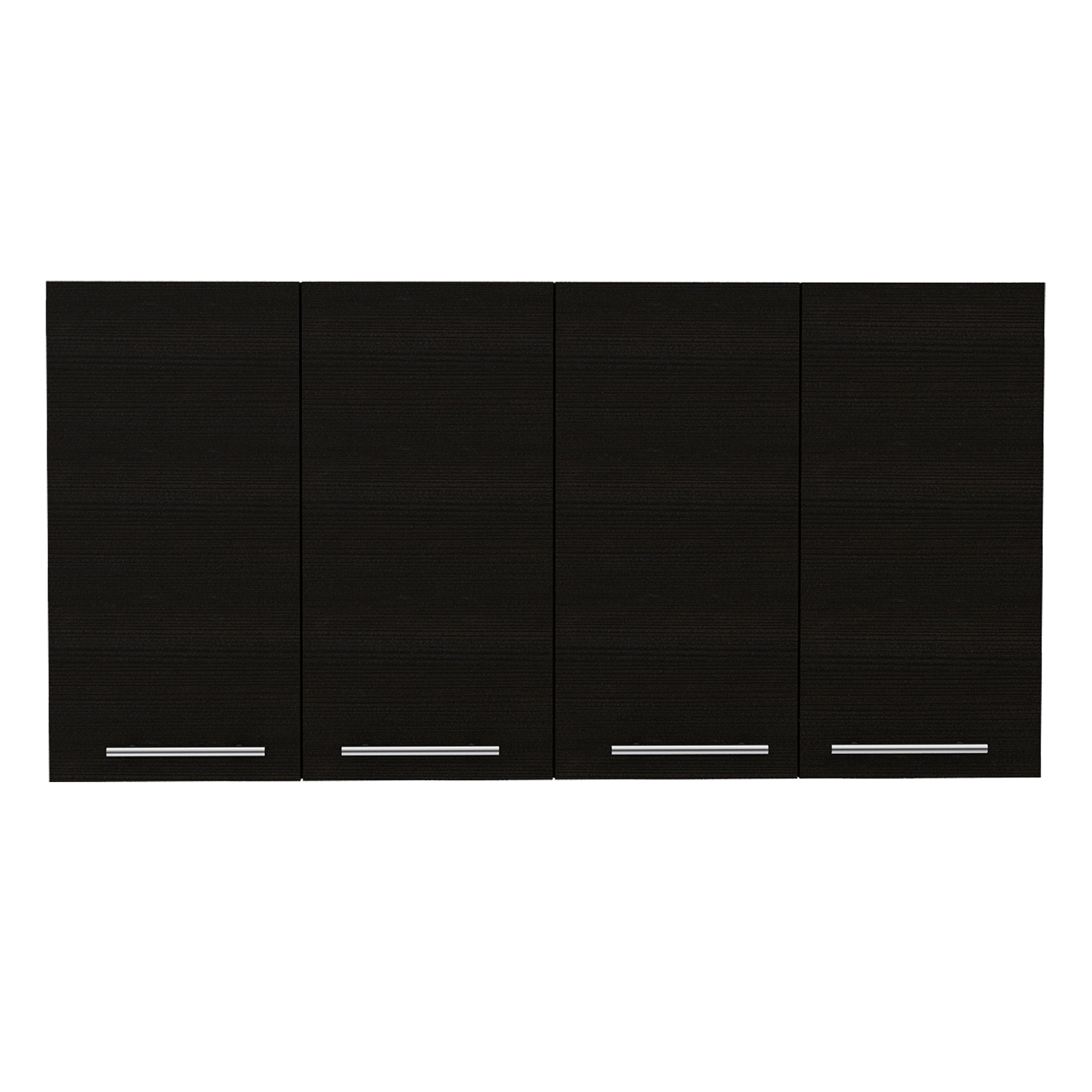 120 Wall Cabinet, Four Doors, Two Cabinets, Two Shelves -Black--2