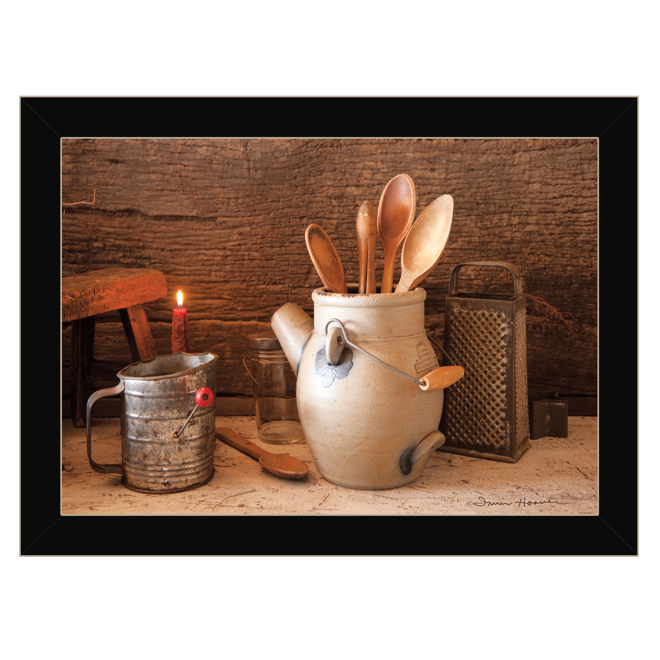 "Grandma's Kitchen Tools" By Irvin Hoover, Ready to Hang Framed Print, Black Frame--1