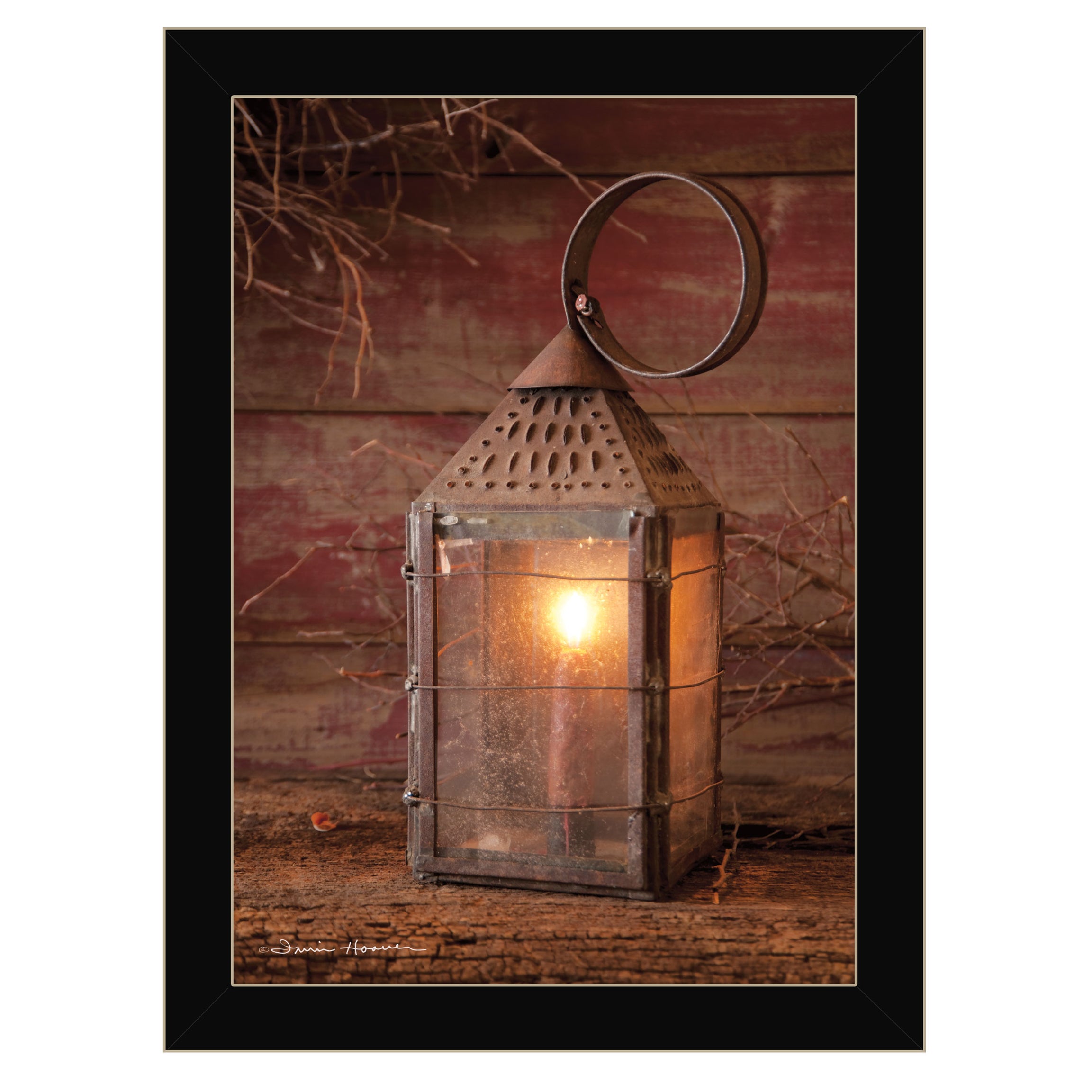 "Innkeeper's Lantern" By Irvin Hoover, Ready to Hang Framed Print, Black Frame--1