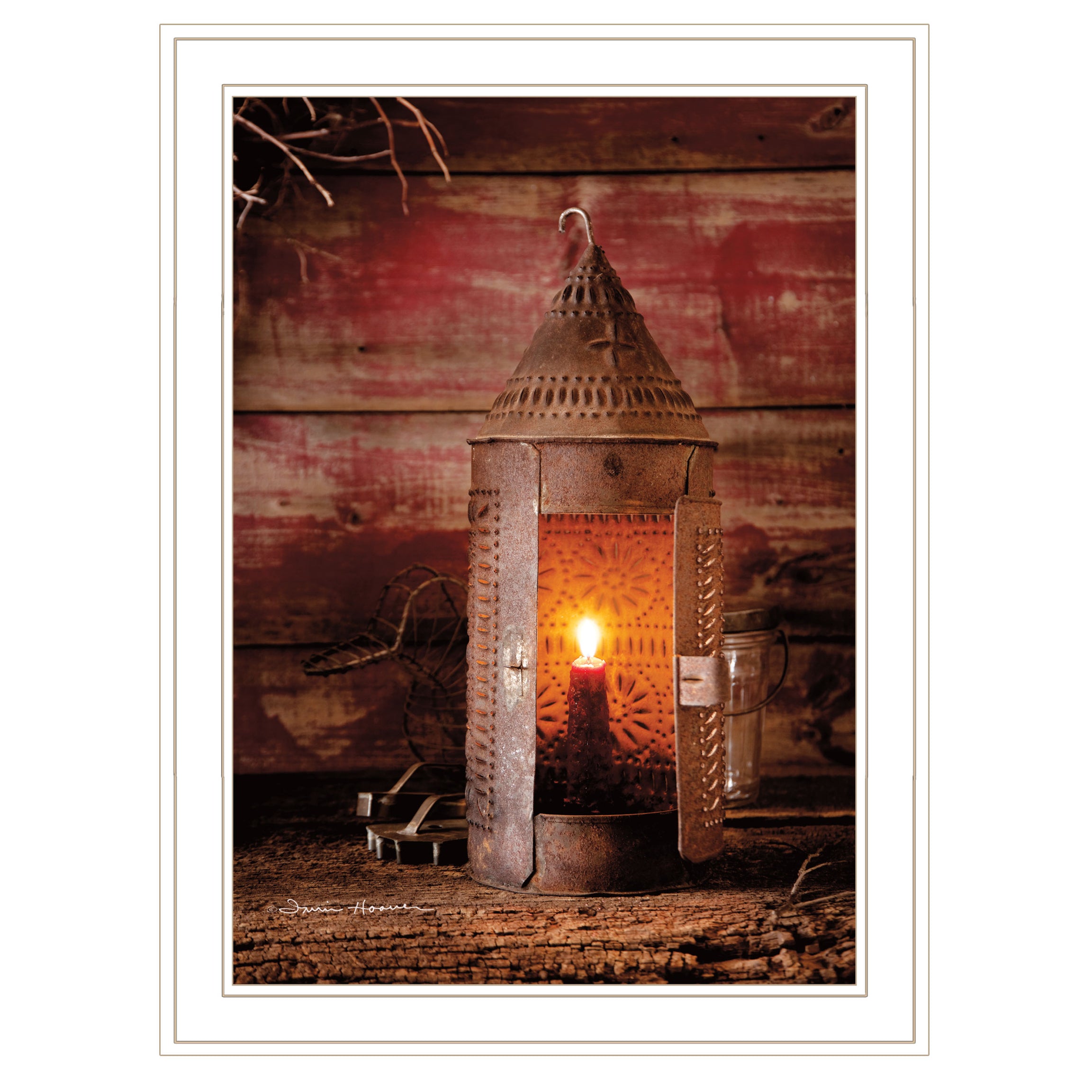 "Tinner's Lantern" By Irvin Hoover, Ready to Hang Framed Print, White Frame--1