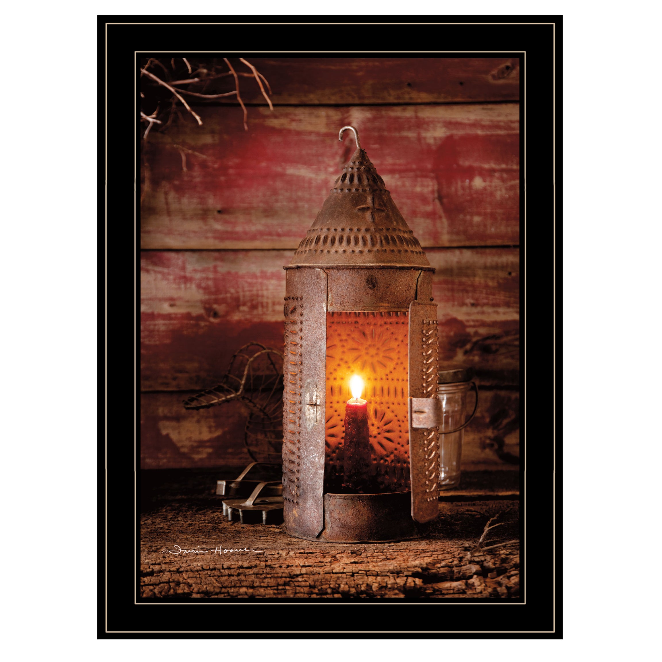 "Tinner's Lantern" By Irvin Hoover, Ready to Hang Framed Print, Black Frame--1