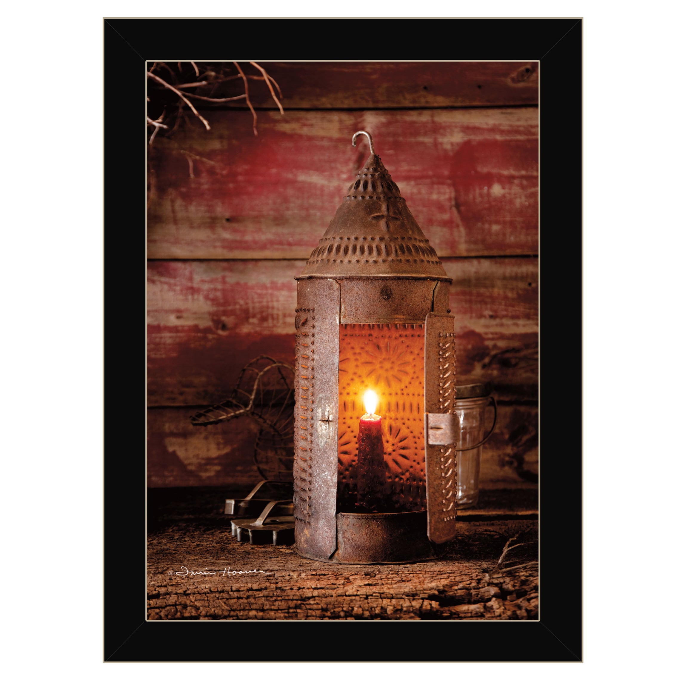 "Tinner's Lantern" By Irvin Hoover, Ready to Hang Framed Print, Black Frame--1