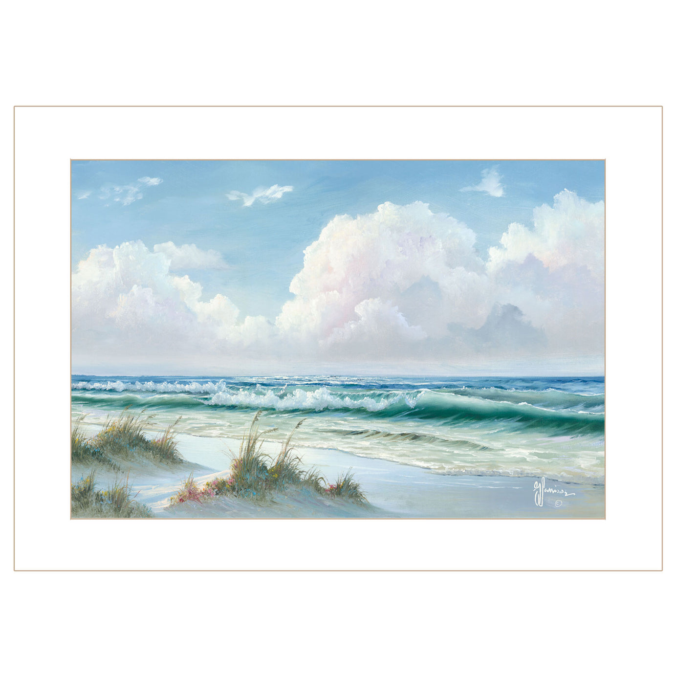 "Beach" by Georgia Janisse , Ready to Hang Framed Print, White Frame--1