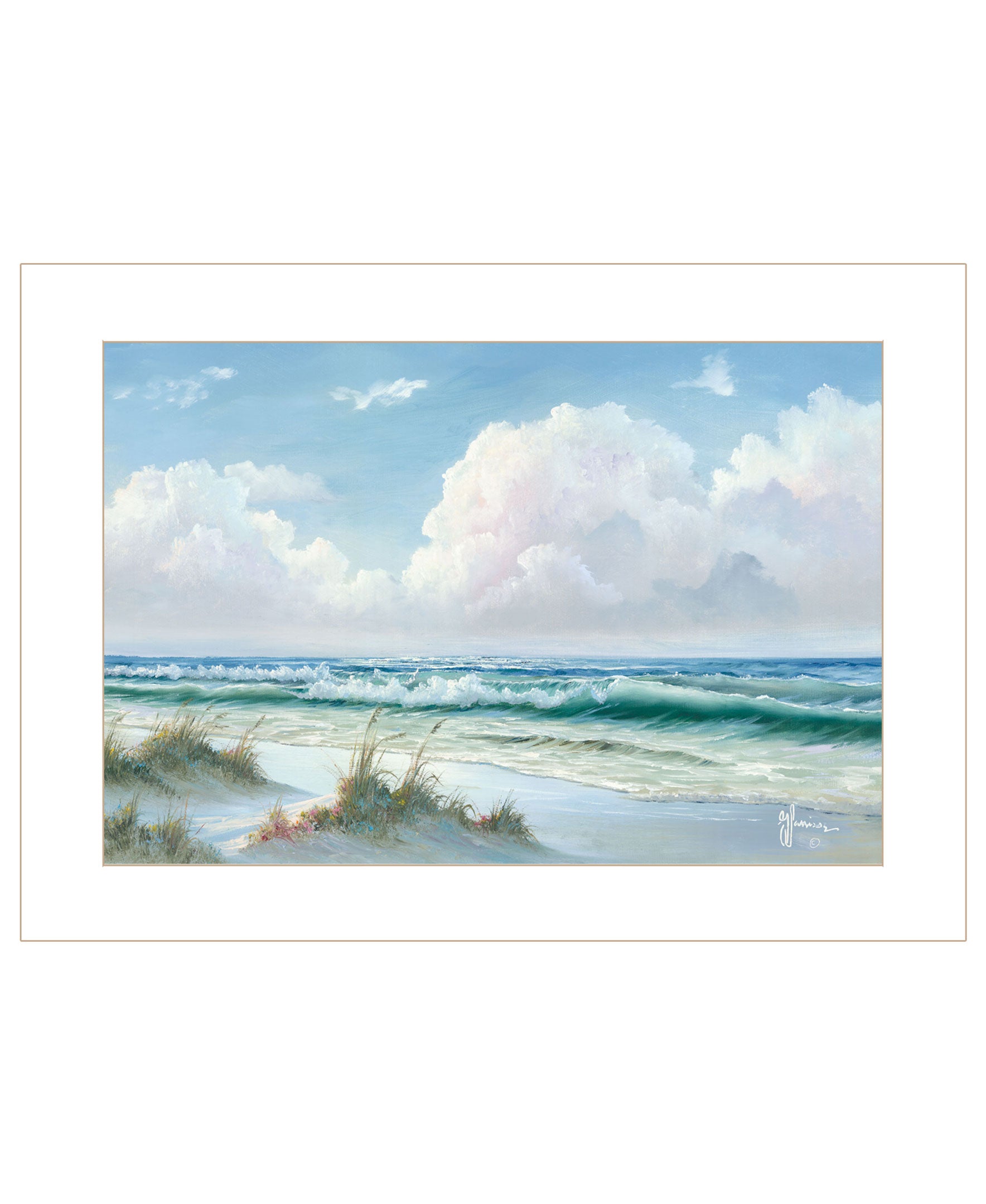 "Beach" by Georgia Janisse , Ready to Hang Framed Print, White Frame--1