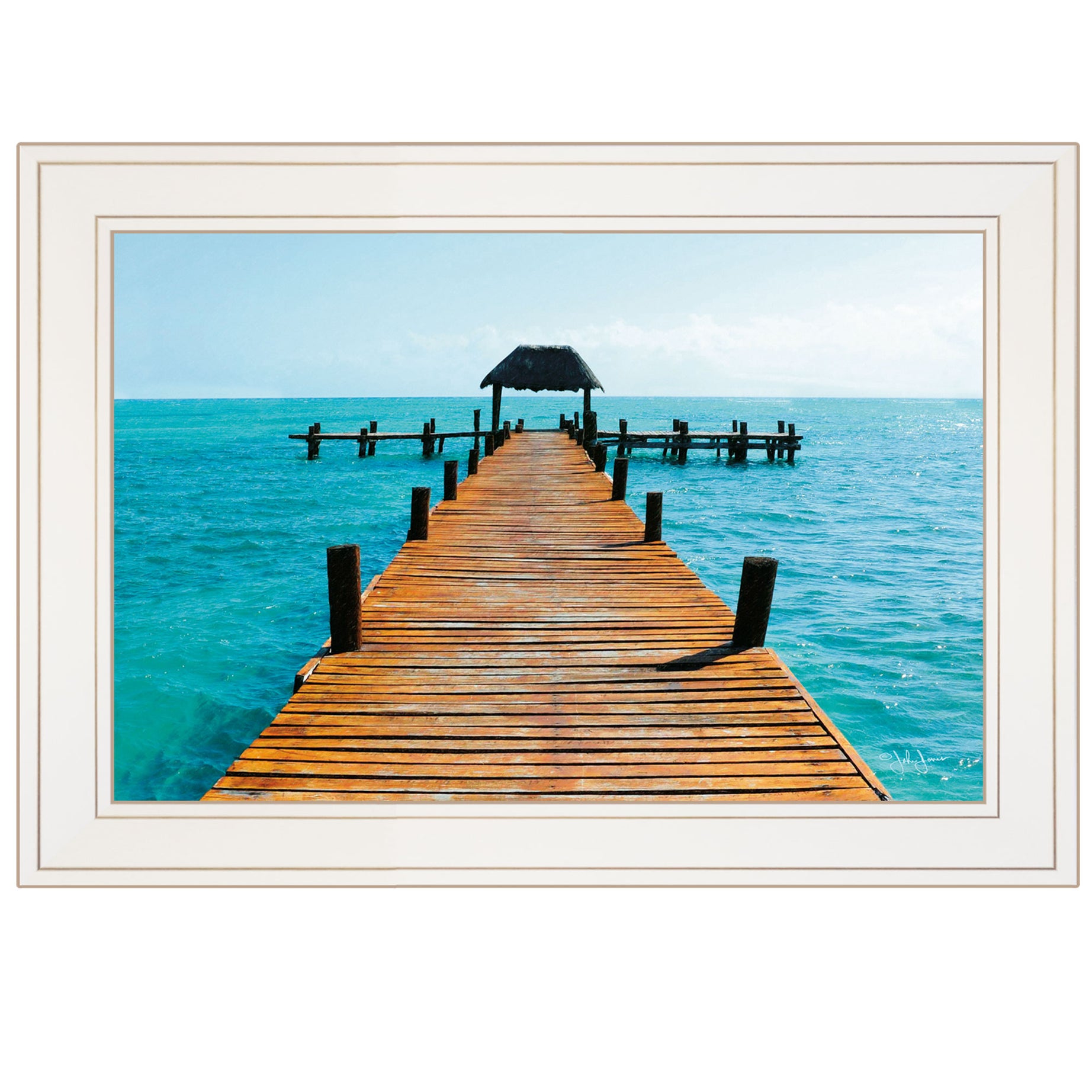 "Pier" by John Jones, Ready to Hang Framed Print, White Frame--1