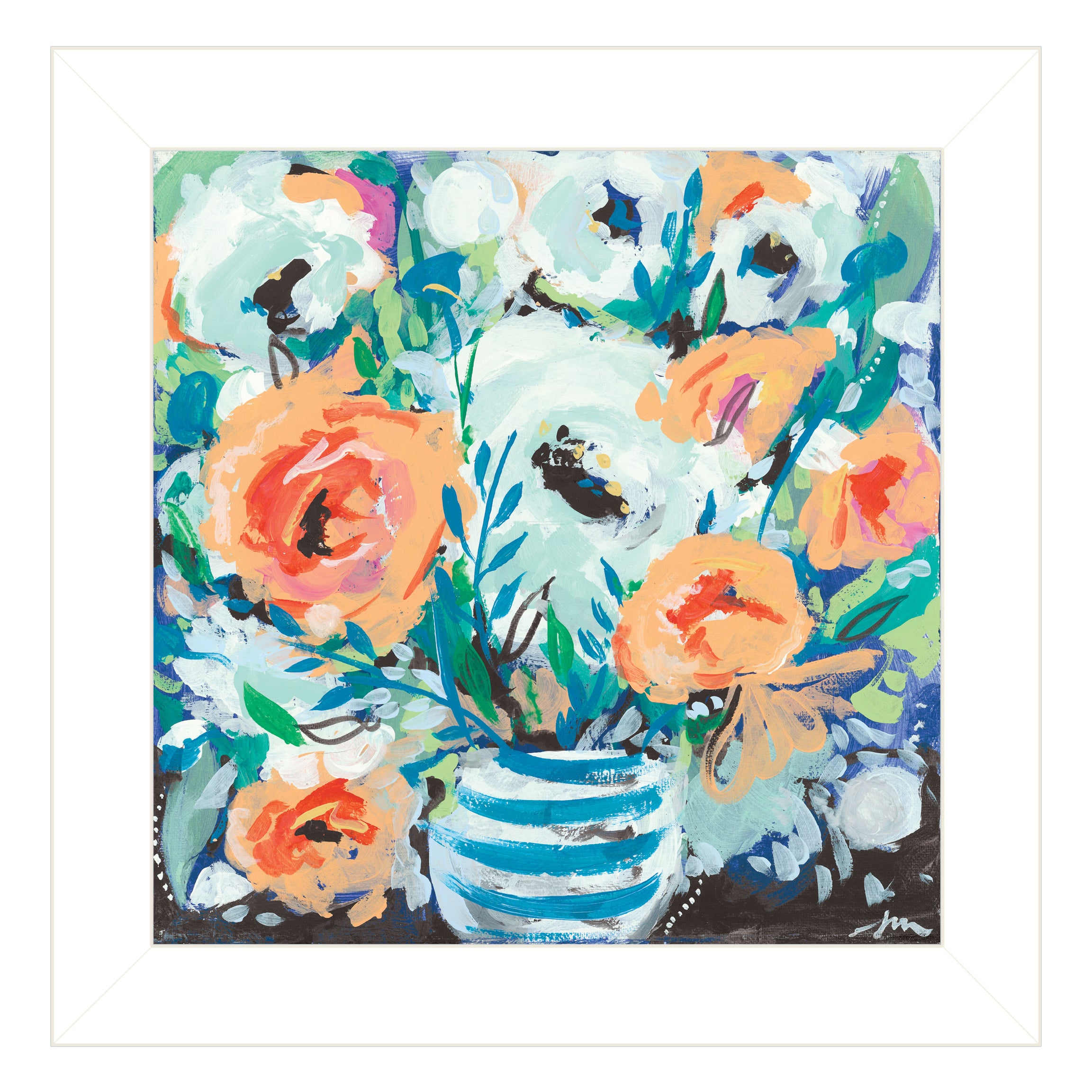 "Fancy Florals II" by Jessica Mingo, Ready to Hang Framed Print, White Frame--1