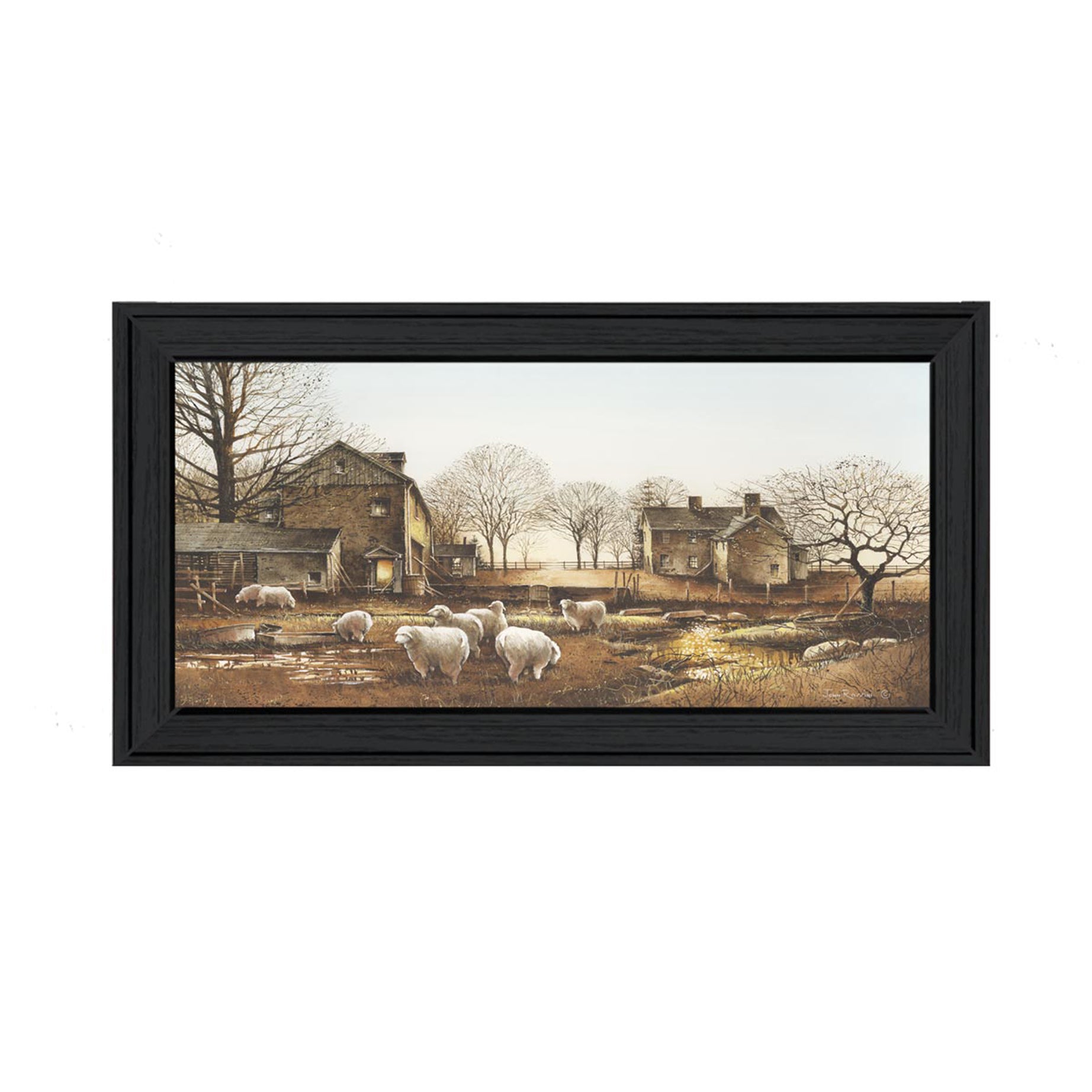 "Early Risers" By John Rossini, Printed Wall Art, Ready To Hang Framed Poster, Black Frame--1