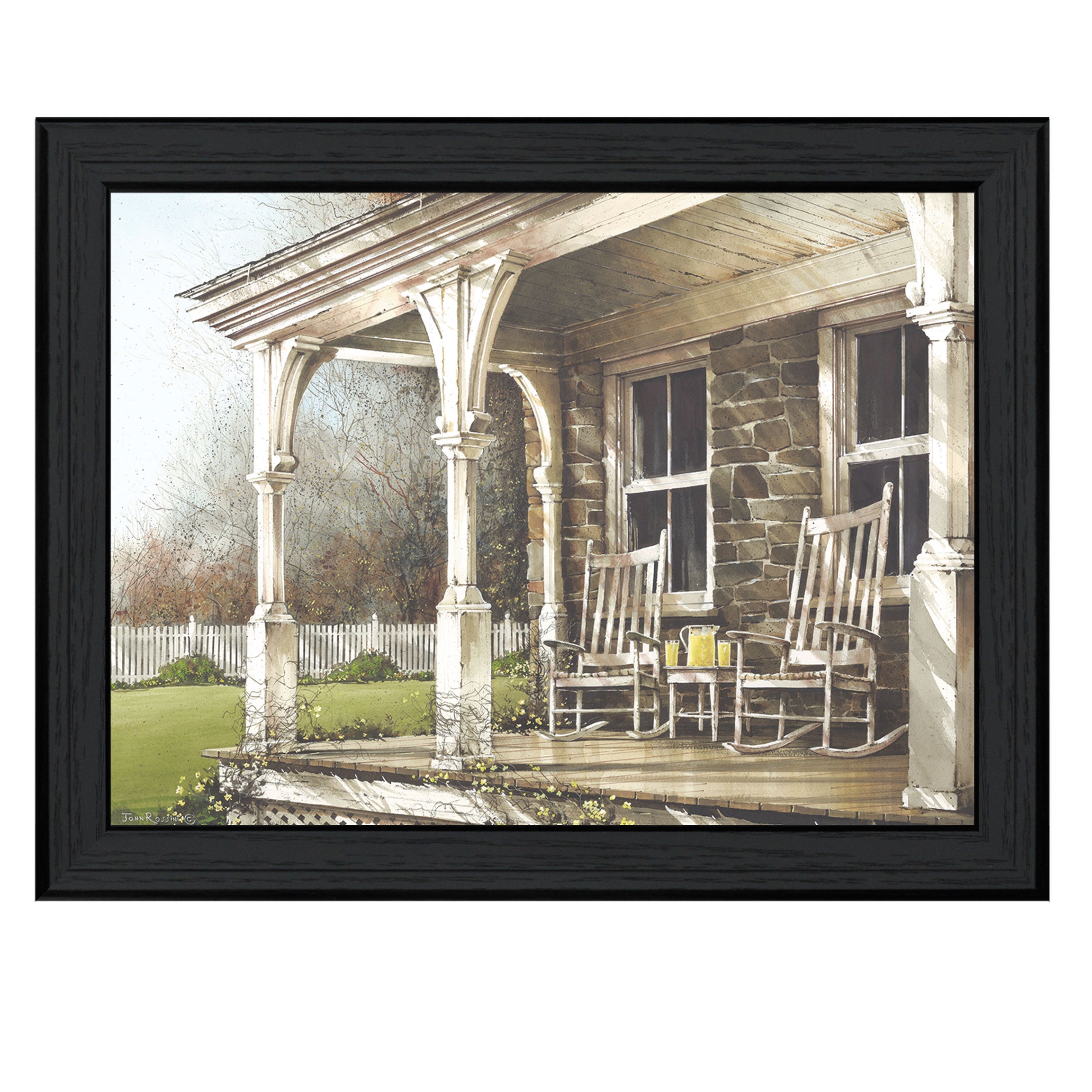 "Sunday Afternoon" by Artisan John Rossini, Ready to Hang Framed Print, Black Frame--1