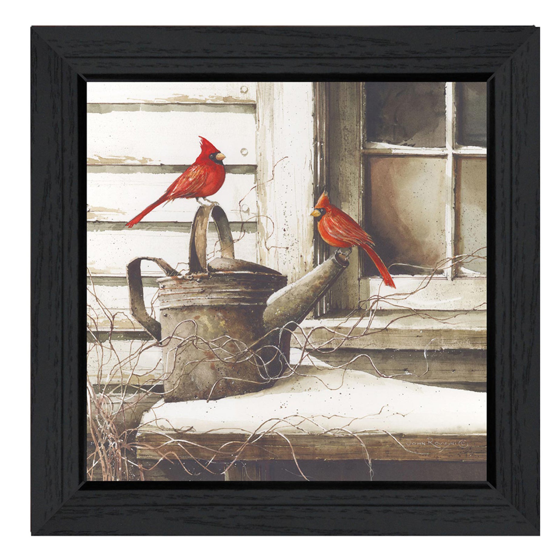 "Waiting For Spring" By John Rossini, Printed Wall Art, Ready To Hang Framed Poster, Black Frame--1