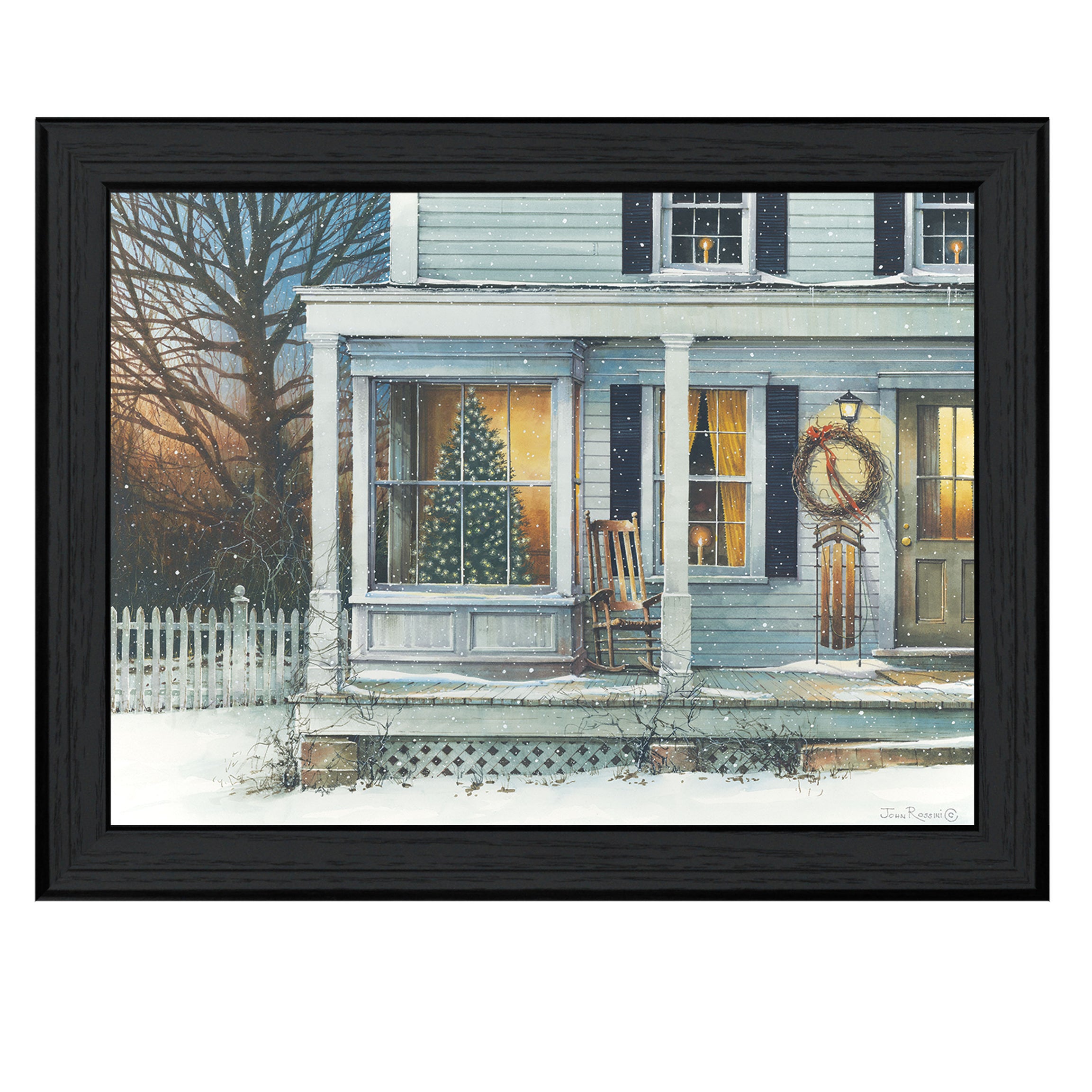 "December Glow" by Artisan John Rossini, Ready to Hang Framed Print, Black Frame--1