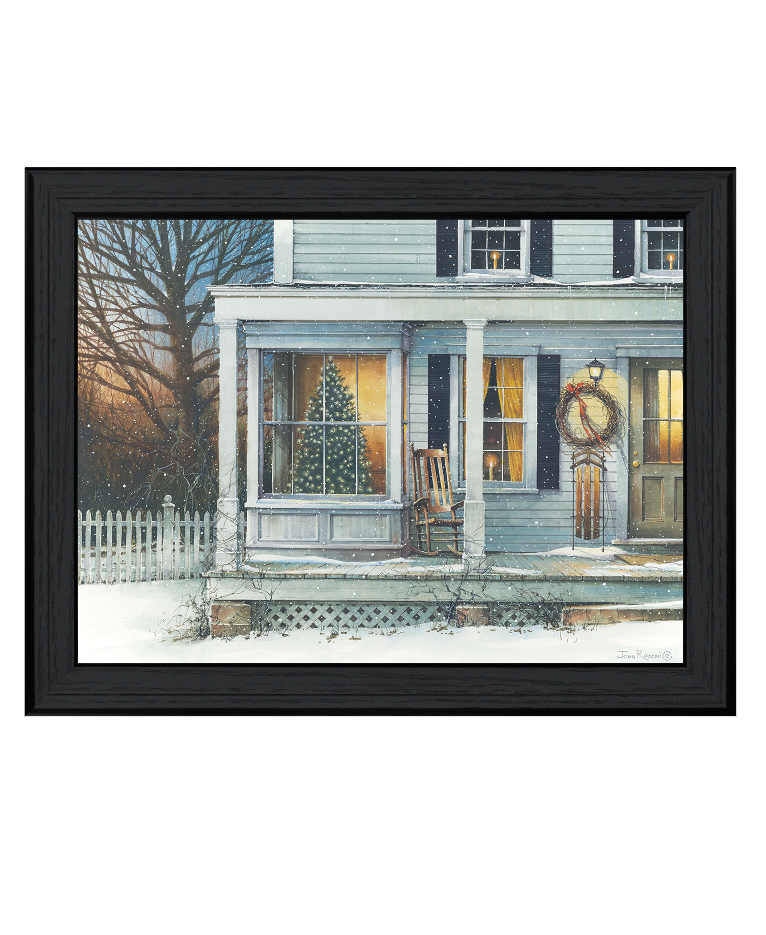 "December Glow" by Artisan John Rossini, Ready to Hang Framed Print, Black Frame--1