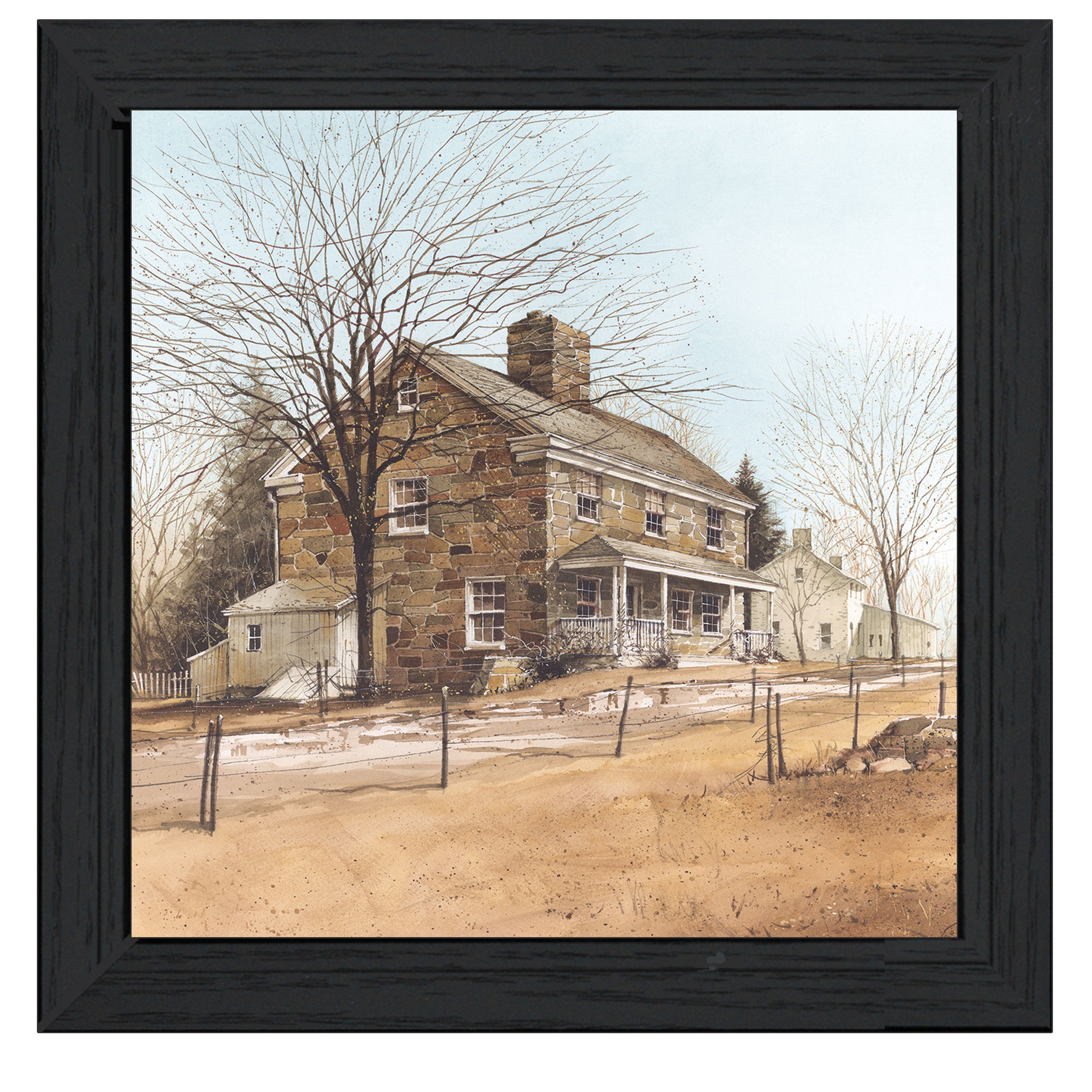 "House on Chestnut" by Artisan John Rossini, Ready to Hang Framed Print, Black Frame--1