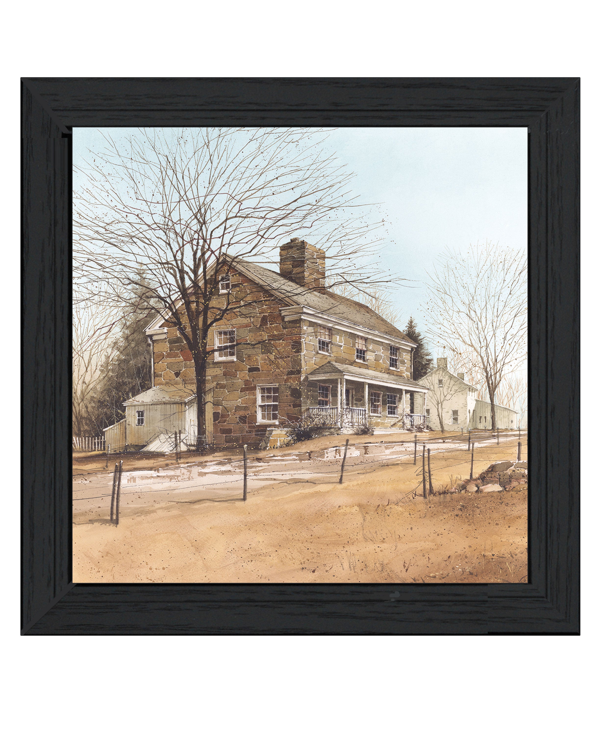 "House on Chestnut" by Artisan John Rossini, Ready to Hang Framed Print, Black Frame--1