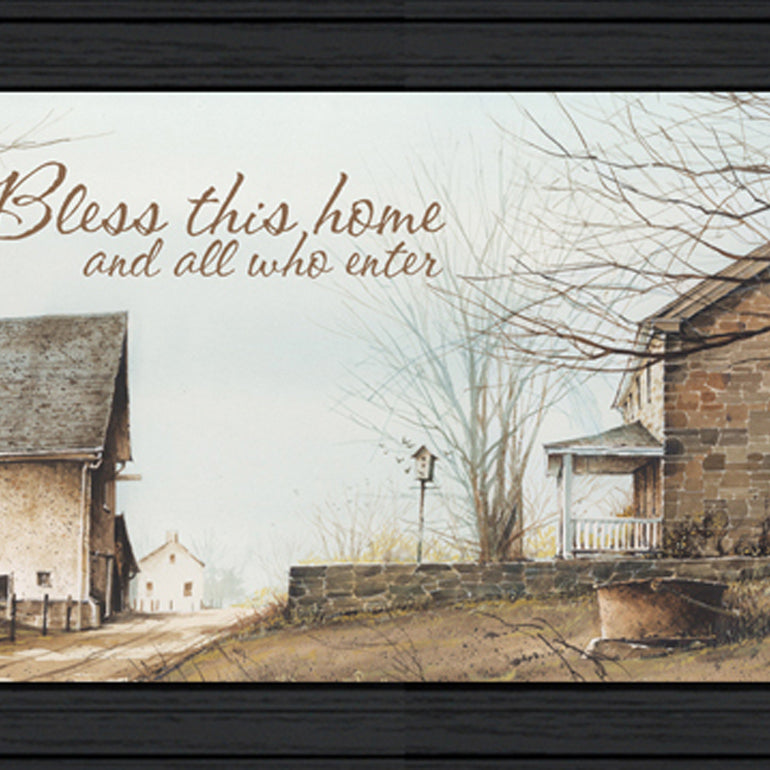 "Bless This Home" By John Rossini, Printed Wall Art, Ready To Hang Framed Poster, Black Frame--1