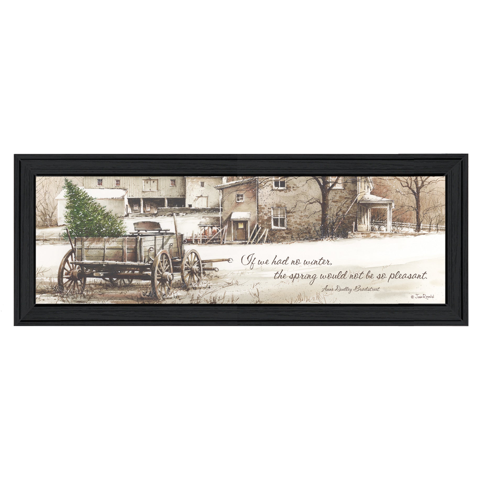 "Winter" By John Rossini, Printed Wall Art, Ready To Hang Framed Poster, Black Frame--1