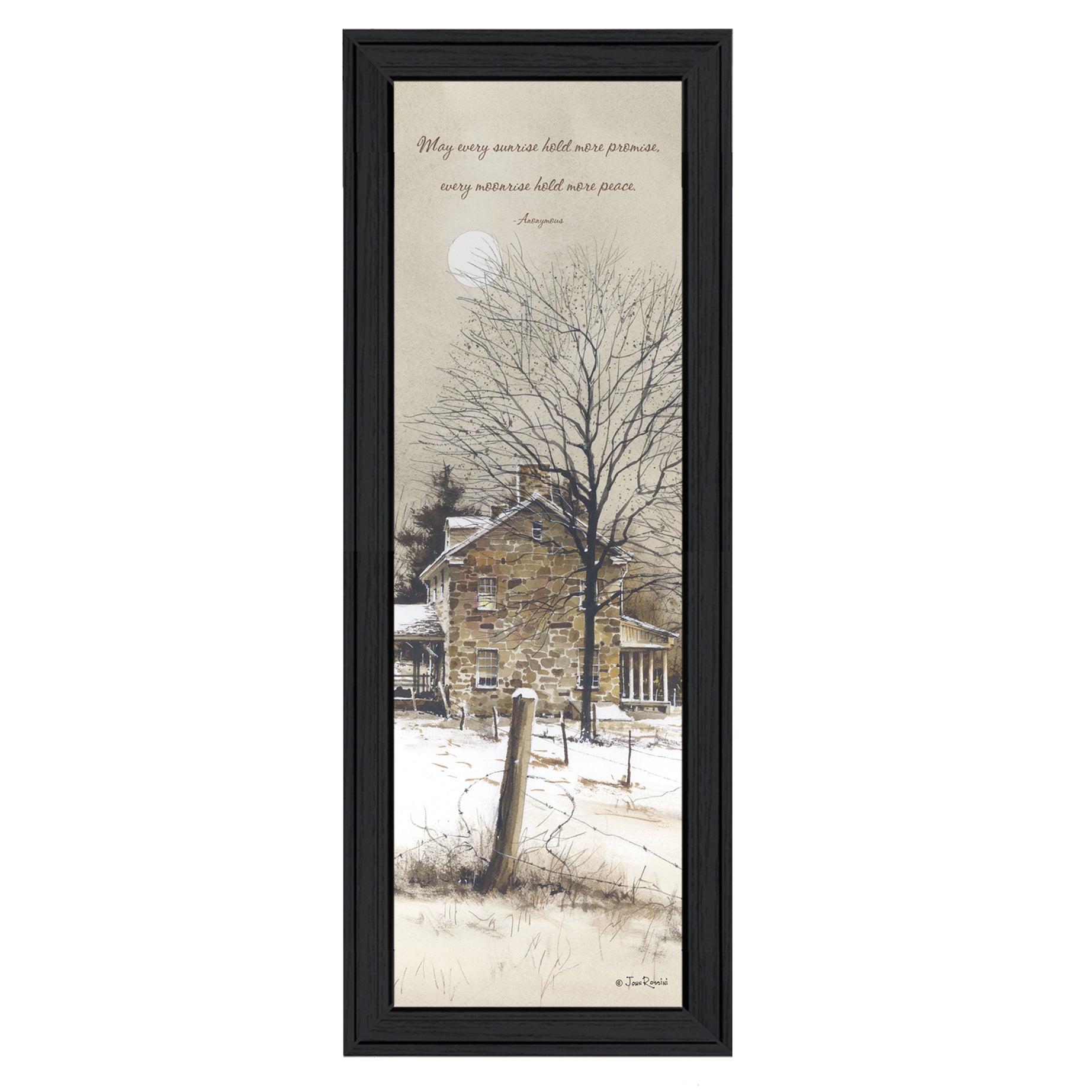 "Promise And Peace" By John Rossini, Printed Wall Art, Ready To Hang Framed Poster, Black Frame--1