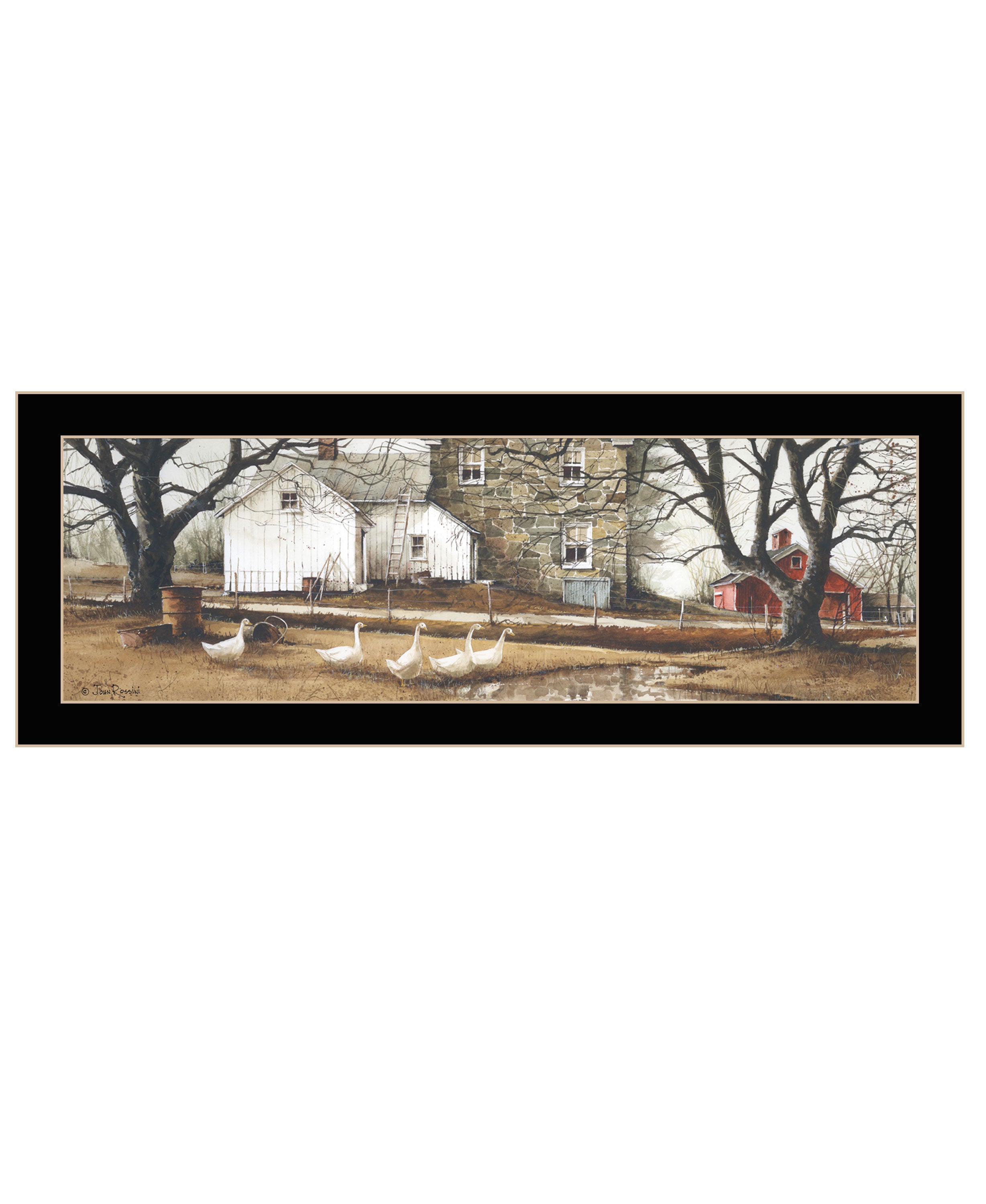 "Puddle Jumpers" by Artisan John Rossini, Ready to Hang Framed Print, Black Frame--1