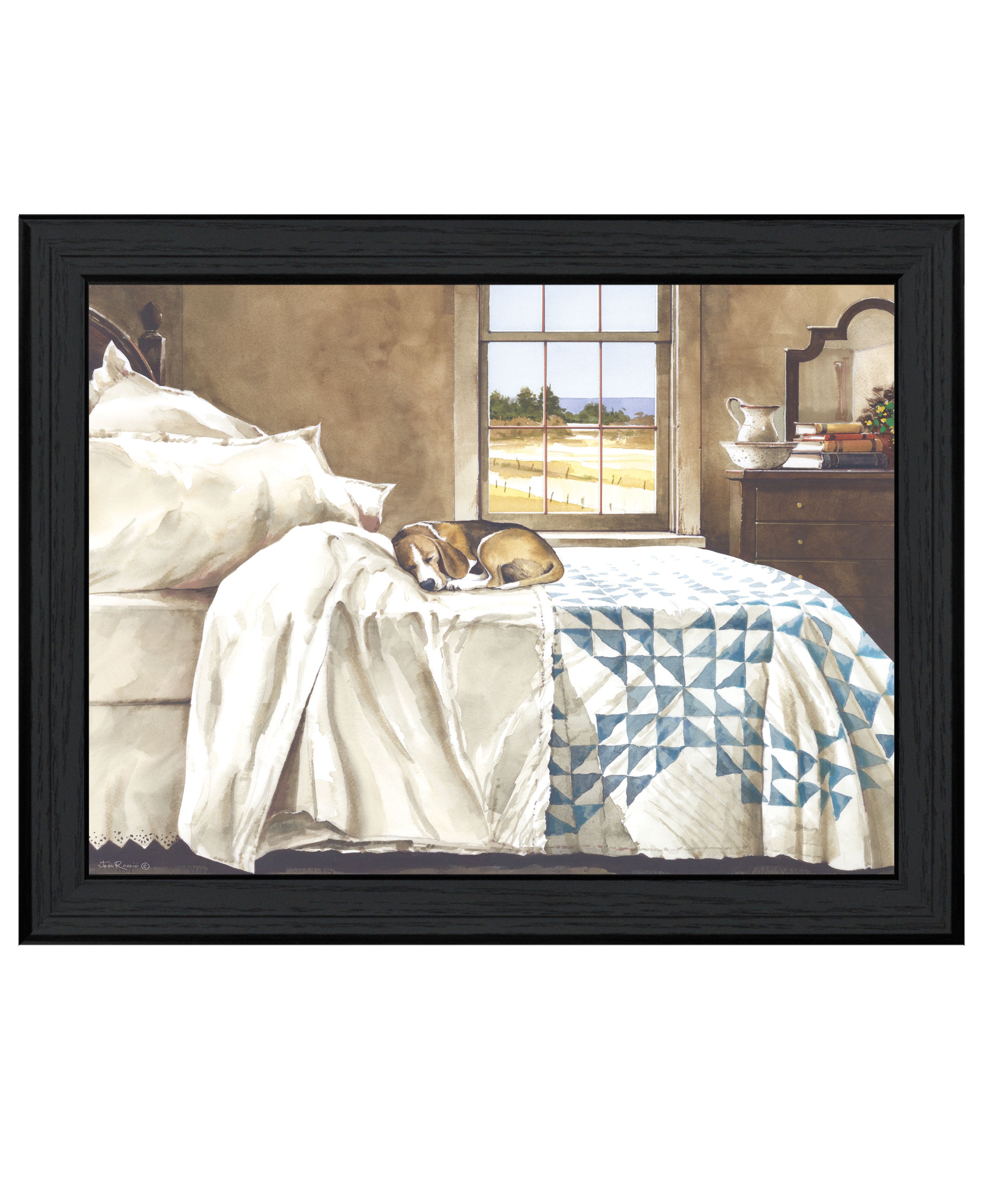 " Home Alone" by Artisan John Rossini, Ready to Hang Framed Print, Black Frame--1