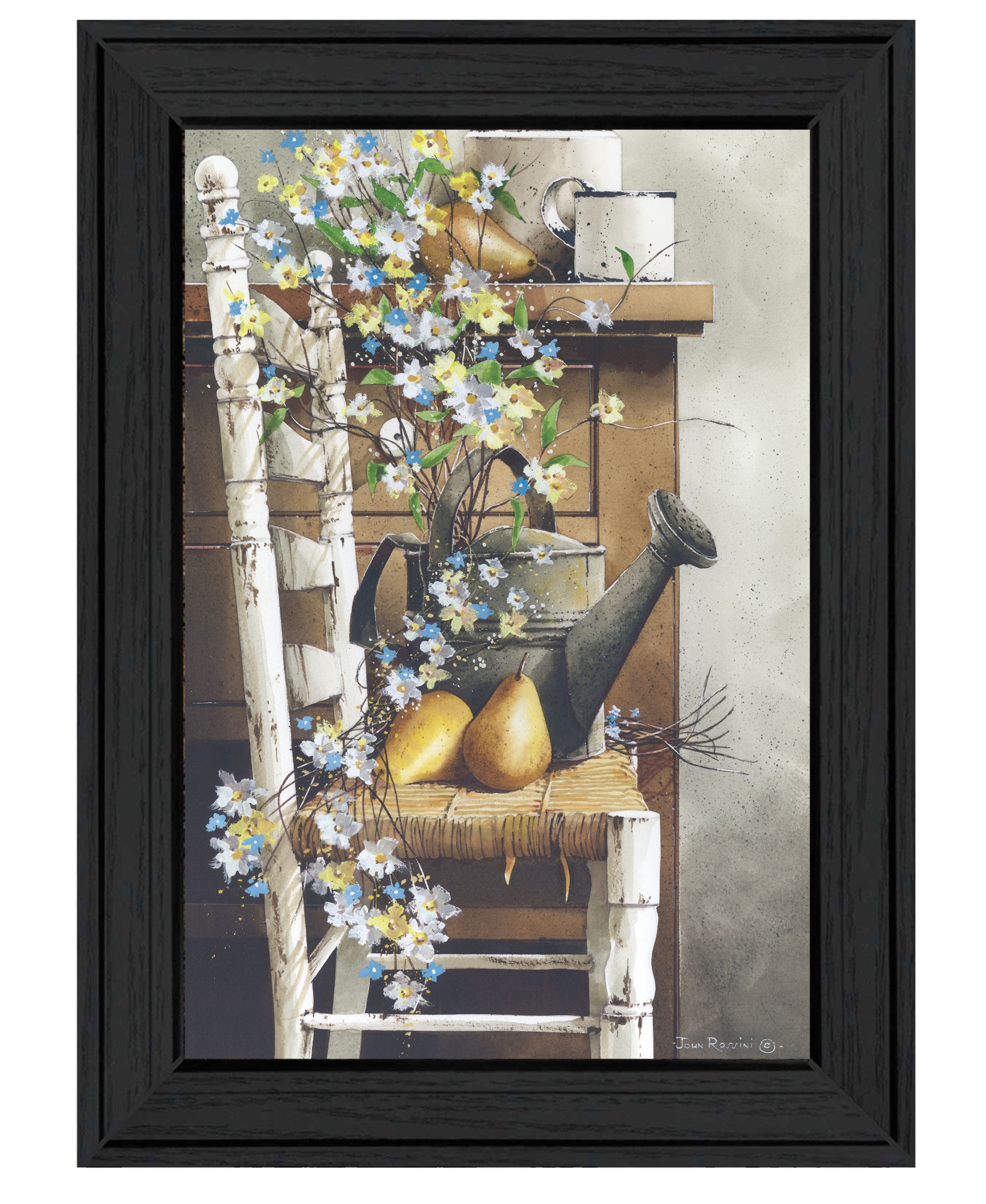 "Pick of the Day" by Artisan John Rossini, Ready to Hang Framed Print, Black Frame--1