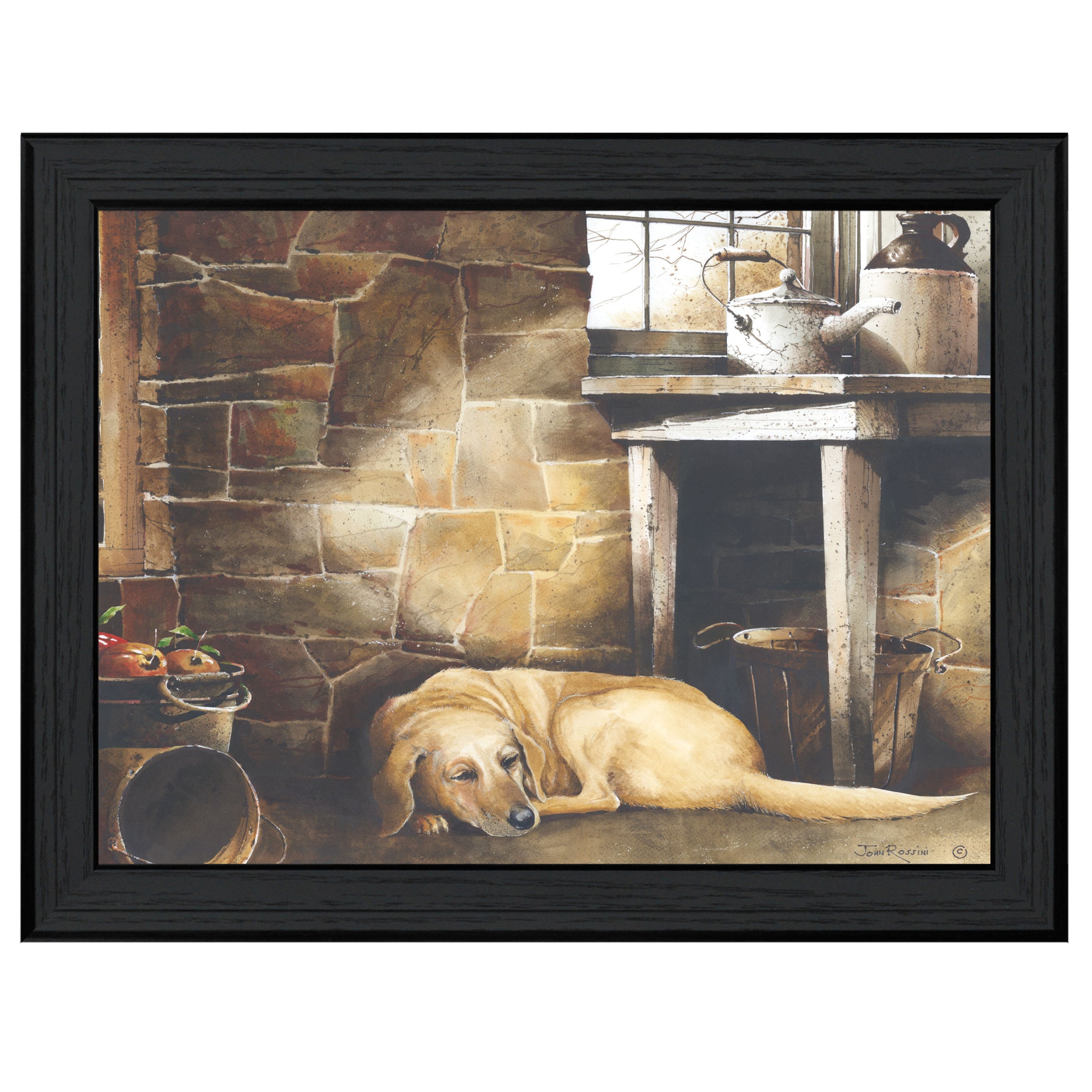 "A quiet place" by Artisan John Rossini, Ready to Hang Framed Print, Black Frame--1