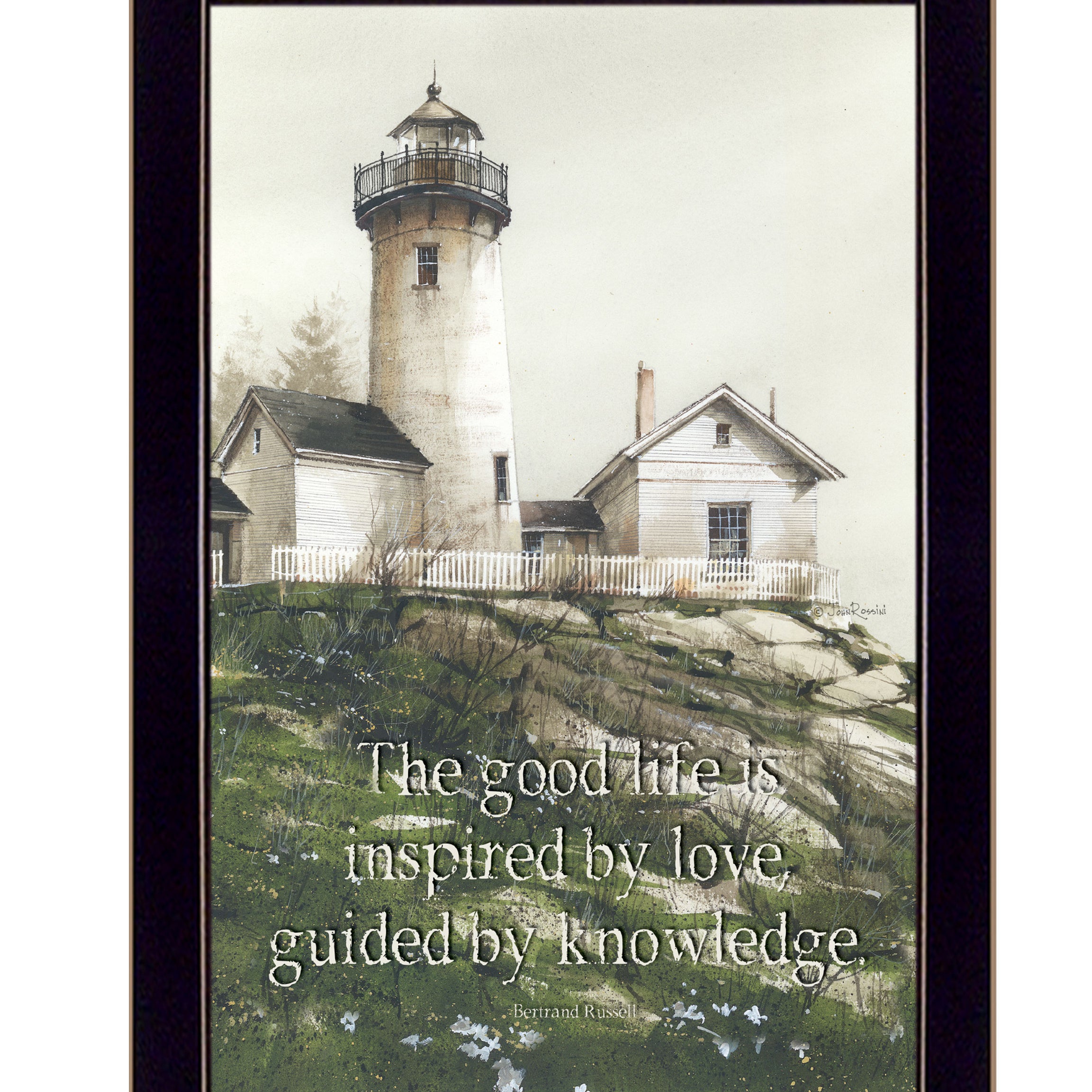 "Guided by Knowledge" by Artisan John Rossini, Ready to Hang Framed Print, Black Frame--1