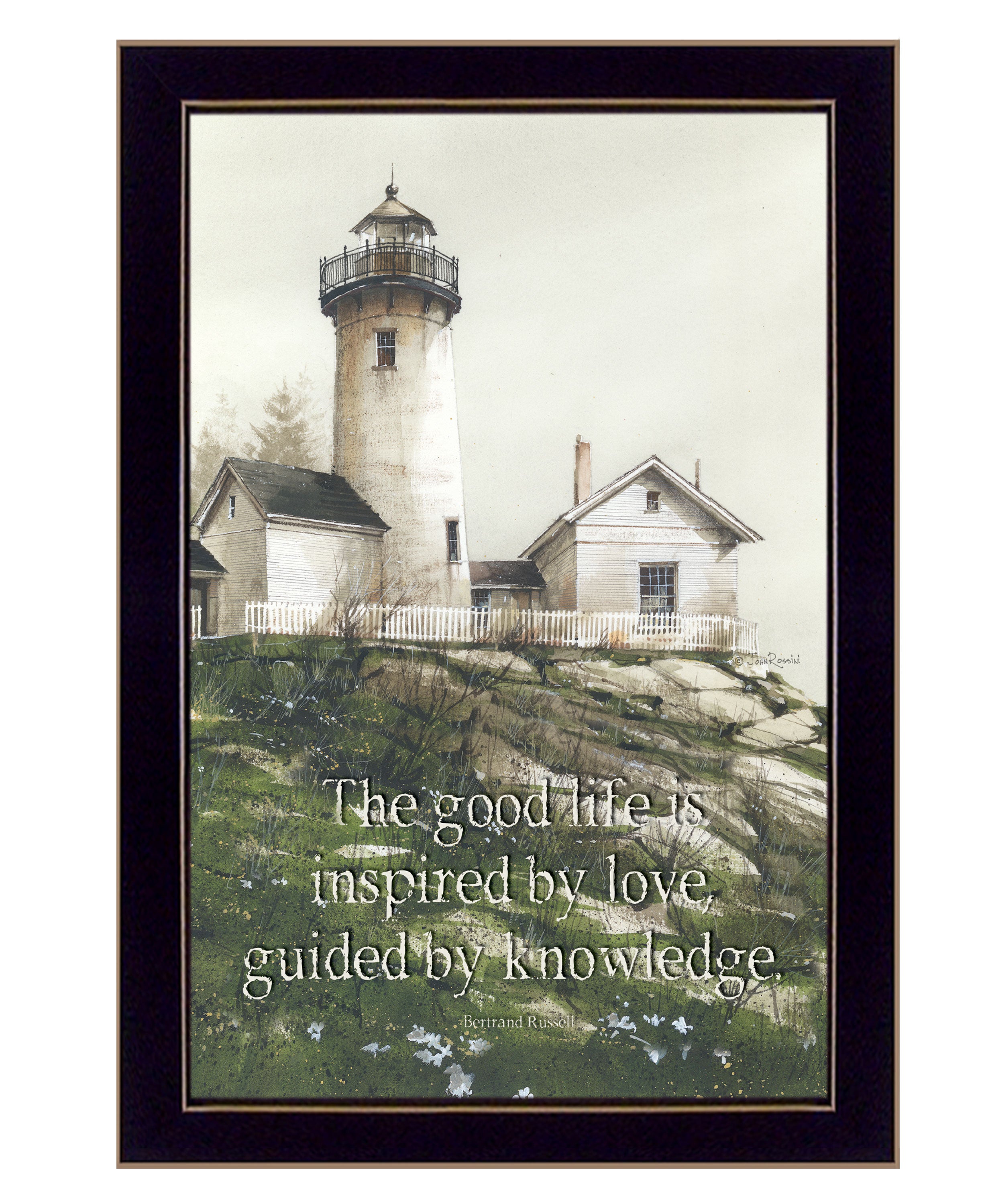 "Guided by Knowledge" by Artisan John Rossini, Ready to Hang Framed Print, Black Frame--1