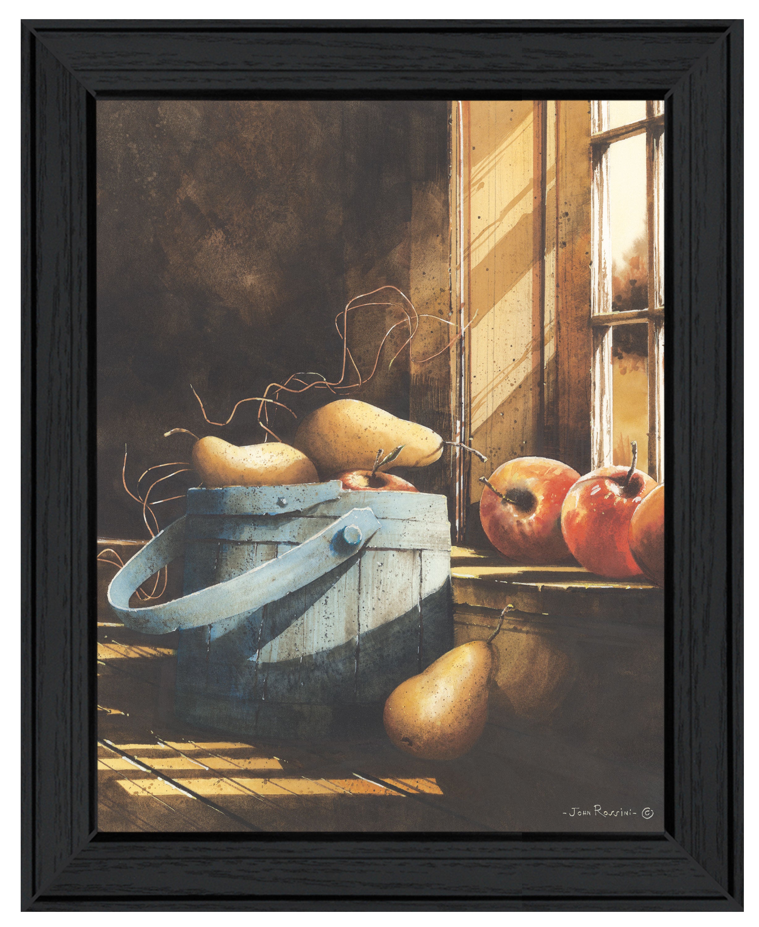 "Morning Light" by Artisan John Rossini, Ready to Hang Framed Print, Black Frame--1