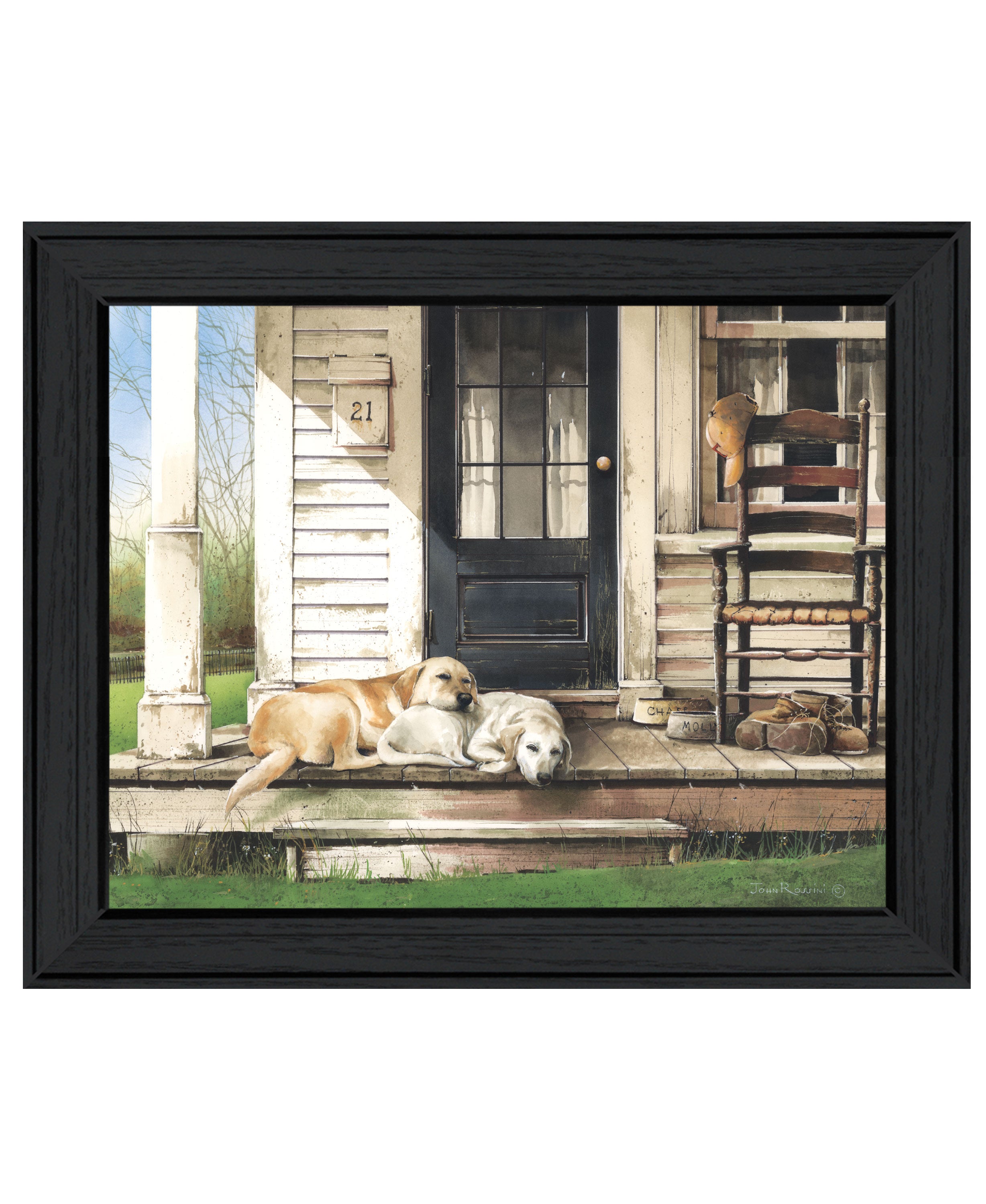 "Chase and Molly" by Artisan John Rossini, Ready to Hang Framed Print, Black Frame--1