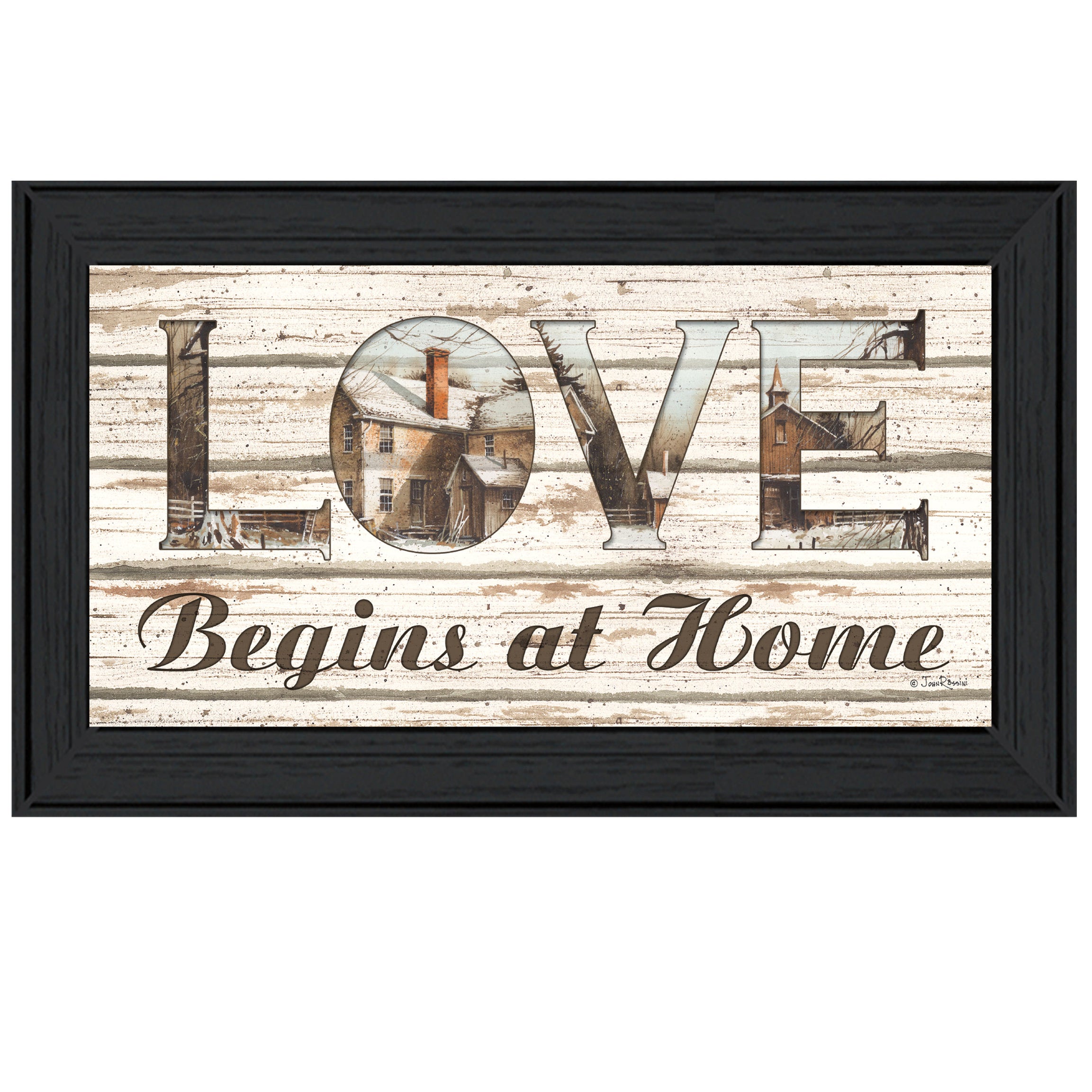 "Love Begins at Home" by Artisan John Rossini, Ready to Hang Framed Print, Black Frame--1