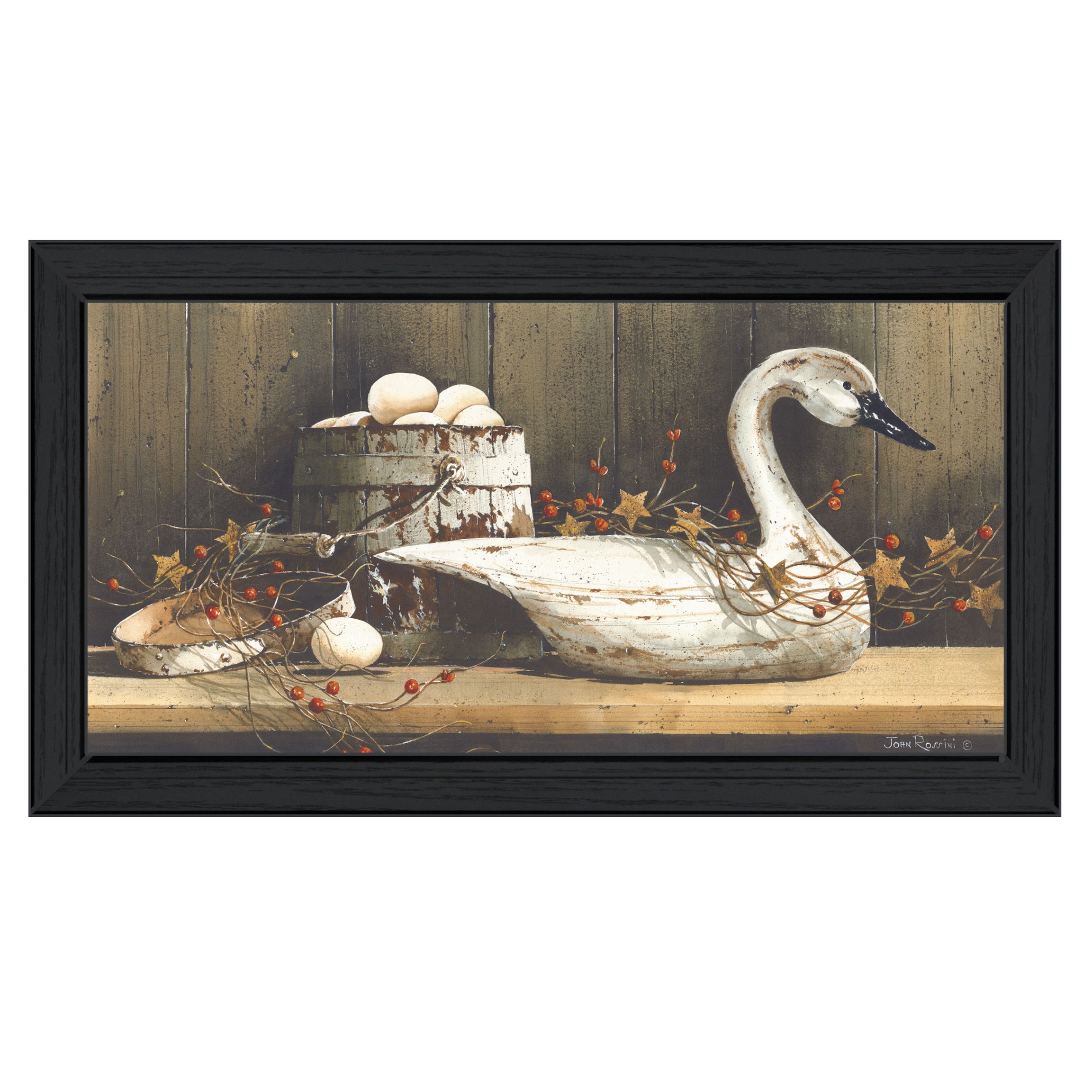 "Country Charm" by Artisan John Rossini, Ready to Hang Framed Print, Black Frame--1