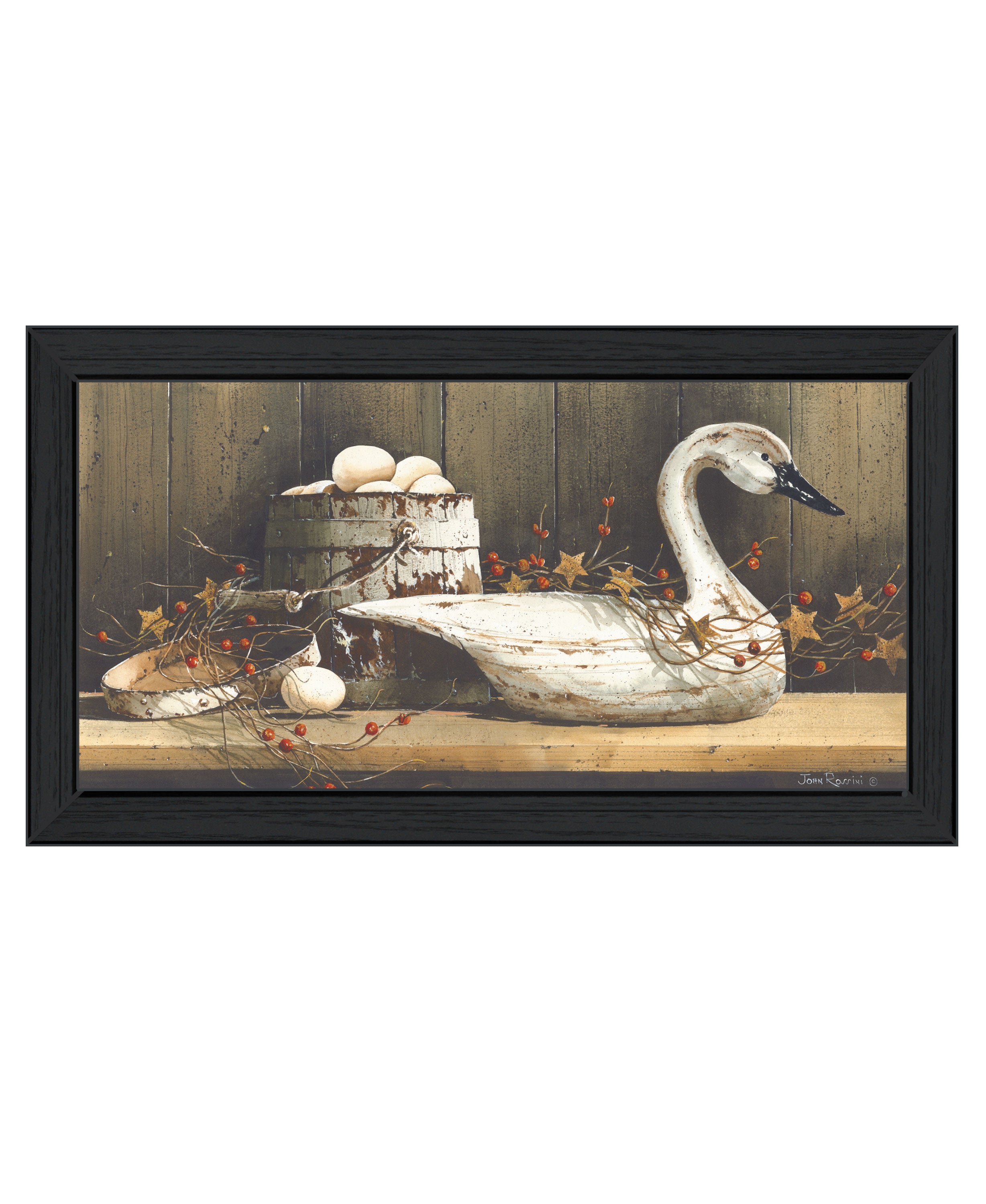 "Country Charm" by Artisan John Rossini, Ready to Hang Framed Print, Black Frame--1