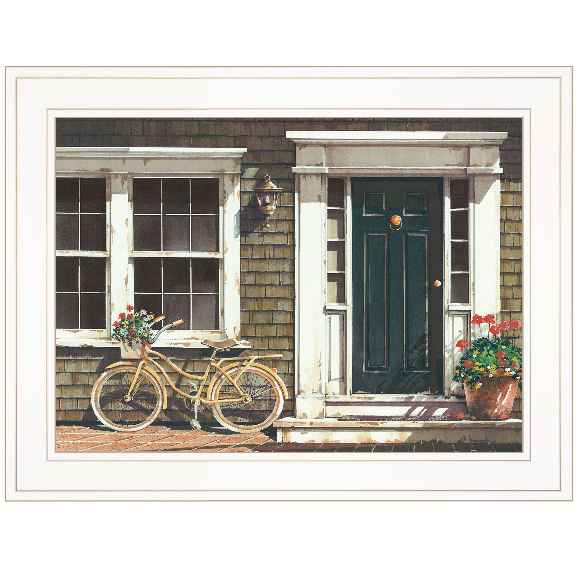 "Parked Out Front" by John Rossini, Ready to Hang Framed Print, White Frame--1