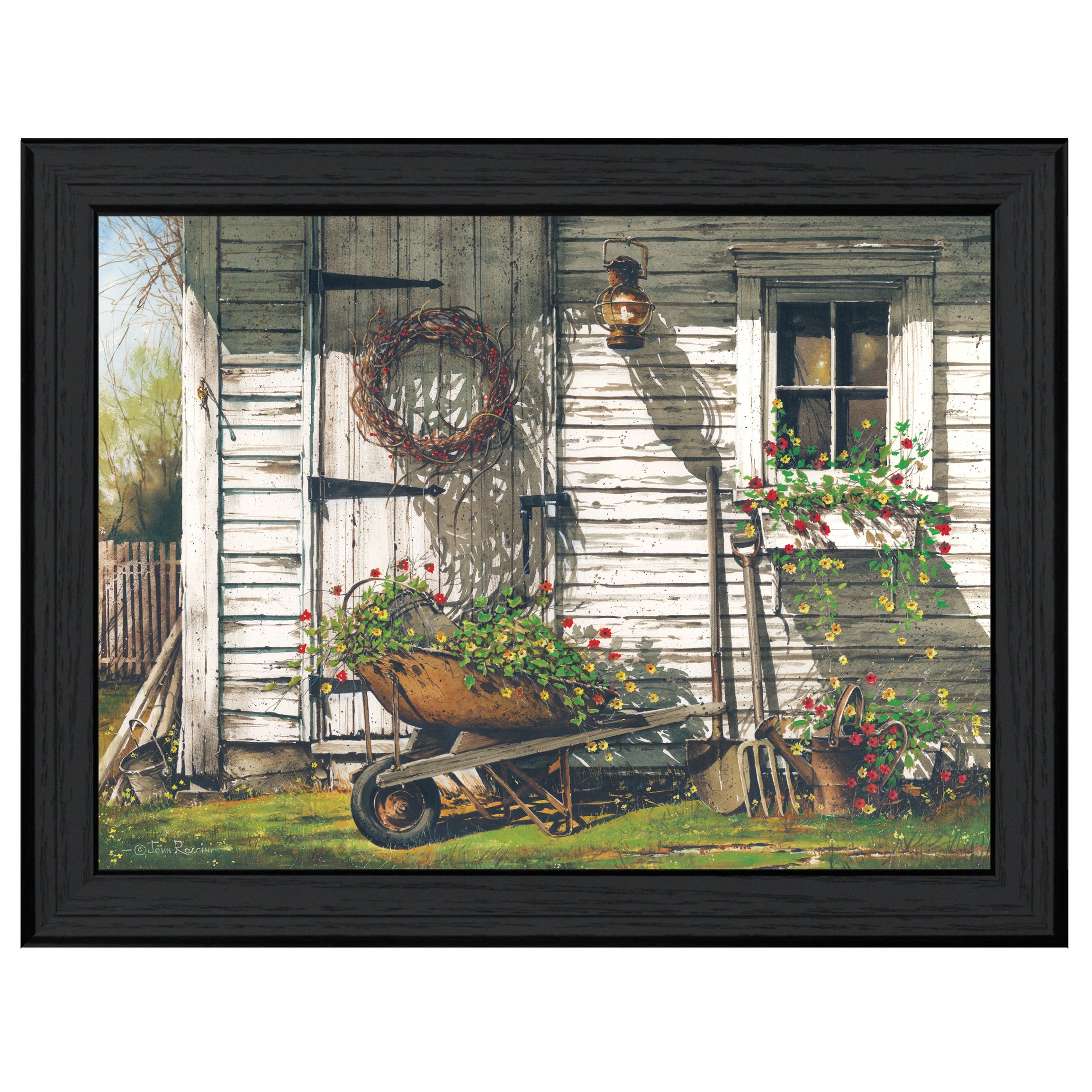 "Spring Cleaning" by Artisan John Rossini, Ready to Hang Framed Print, Black Frame--1