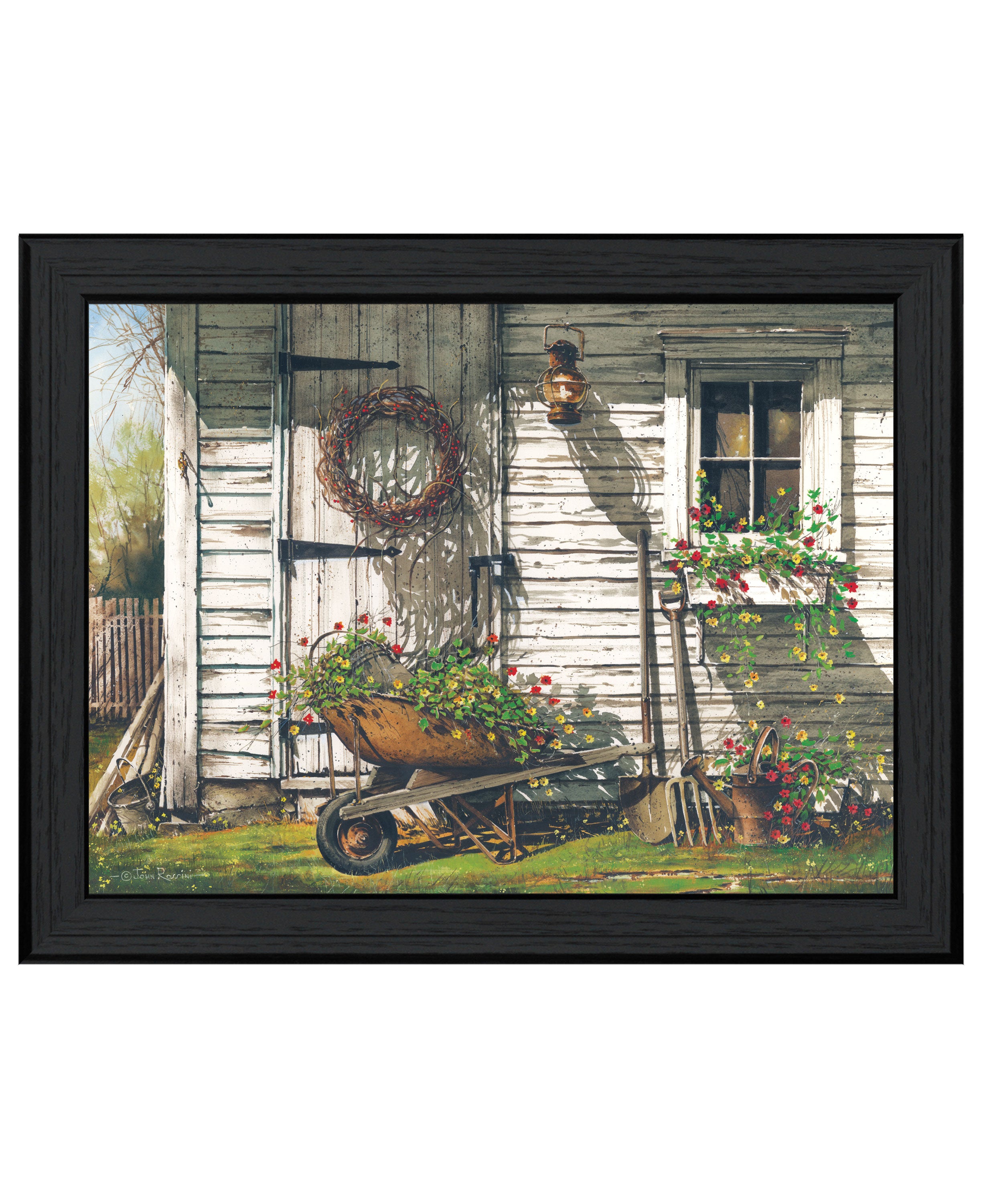 "Spring Cleaning" by Artisan John Rossini, Ready to Hang Framed Print, Black Frame--1