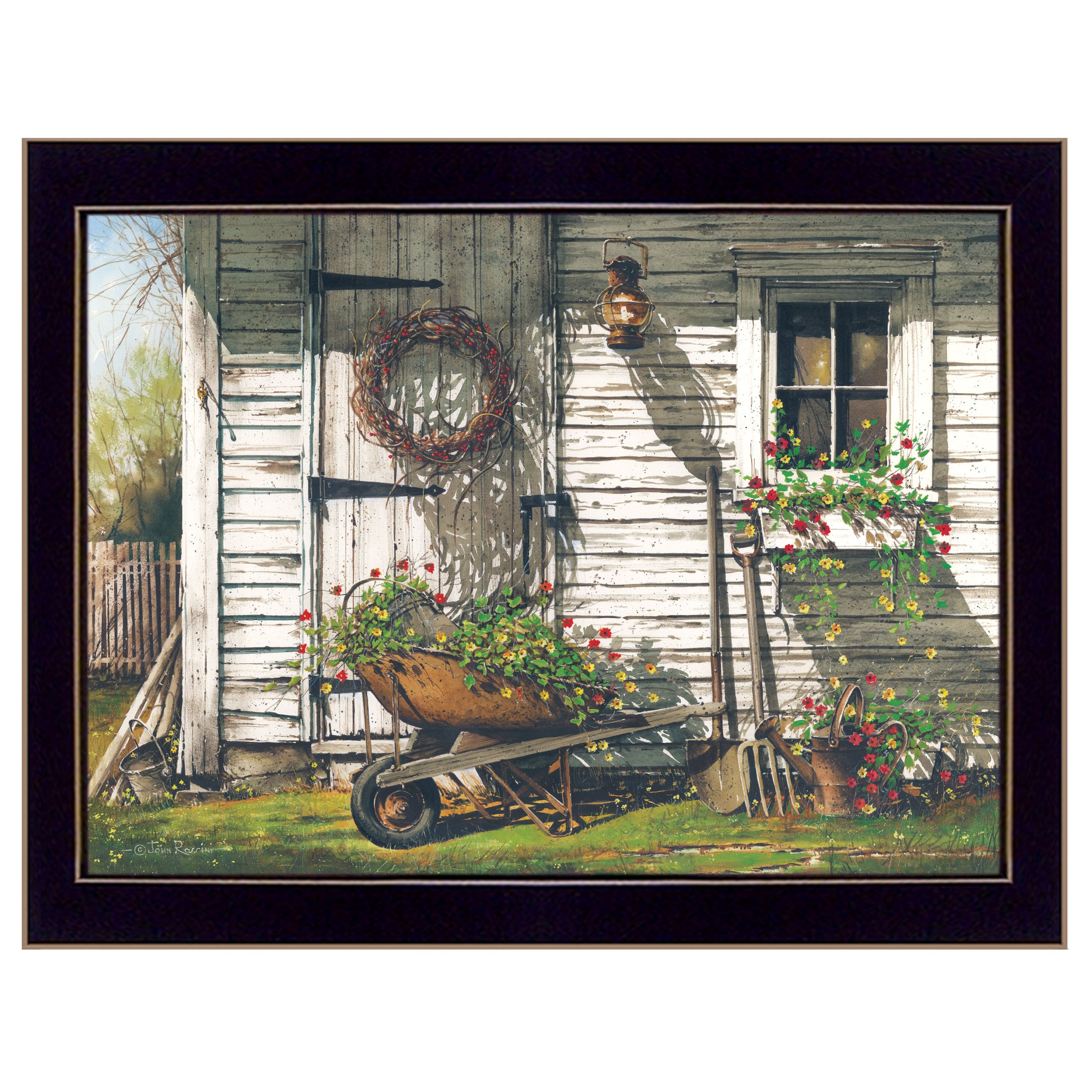 "Spring Cleaning" by Artisan John Rossini, Ready to Hang Framed Print, Black Frame--1