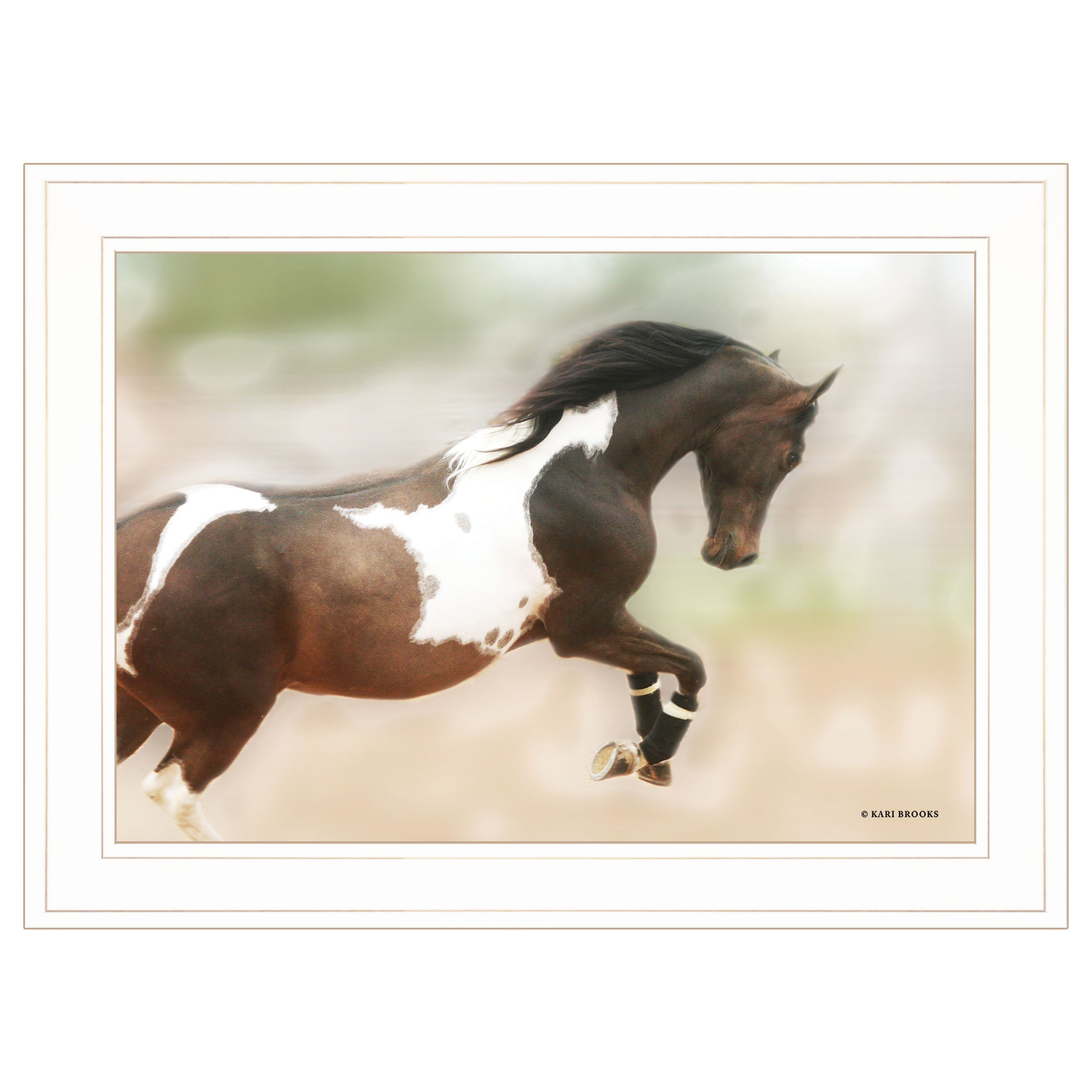 "A Wild Kookie" By Kari Brooks, Ready to Hang Framed Print, Horse Wall Art, White Frame--1