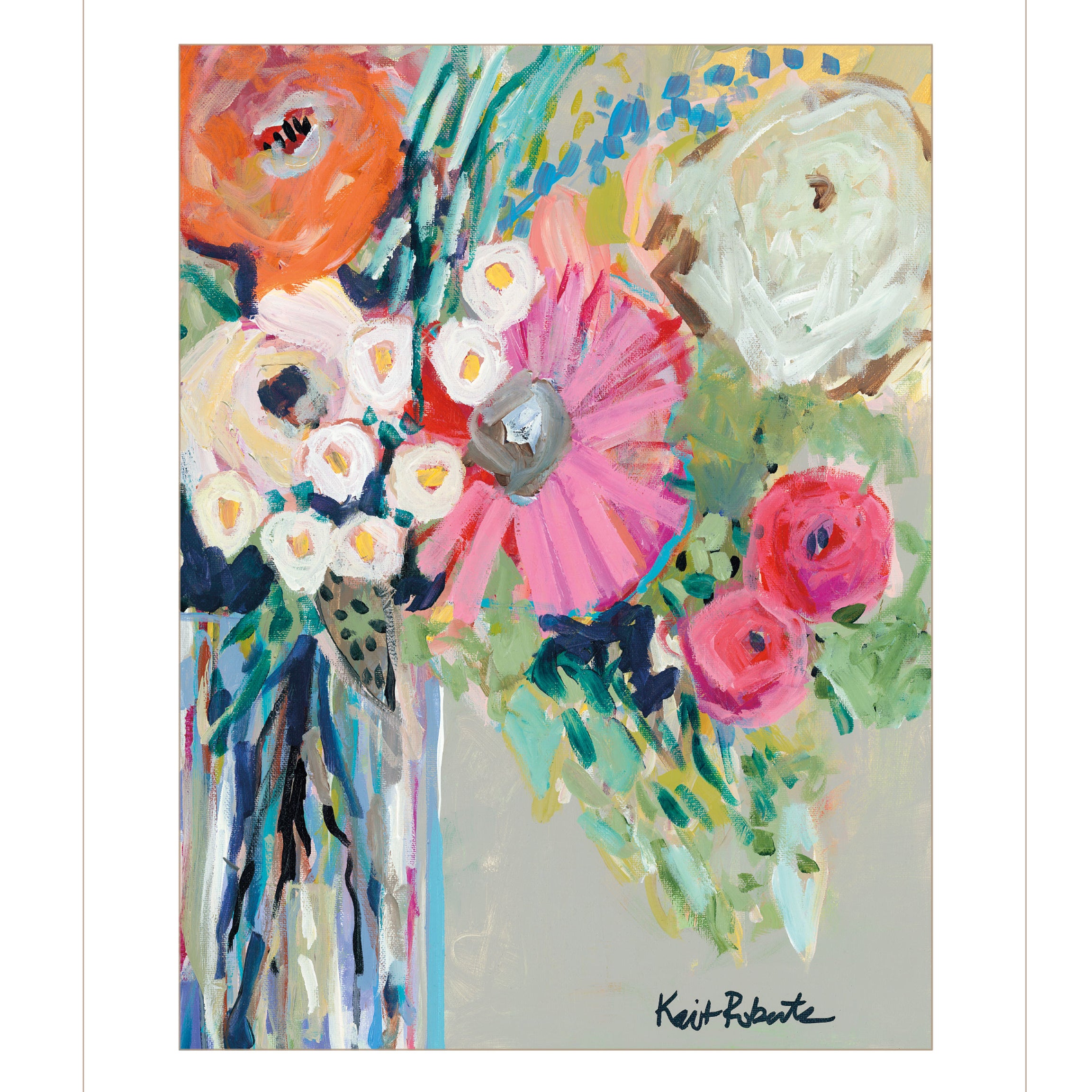 "From Mrs. Hazel's Garden" by Kait Roberts, Ready to Hang Framed Print, White Frame--1