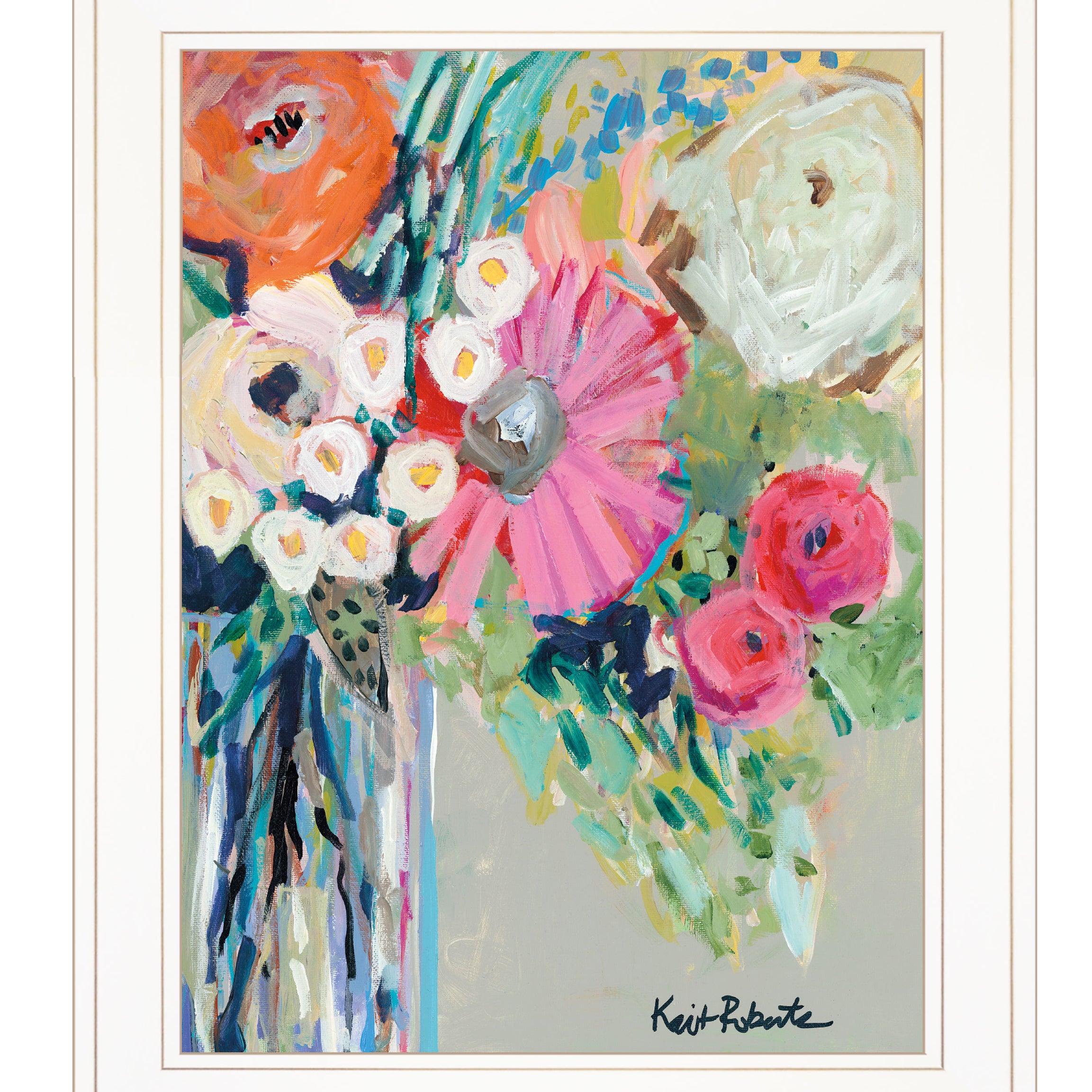 "From Mrs. Hazel's Garden" by Kait Roberts, Ready to Hang Framed Print, White Frame--1