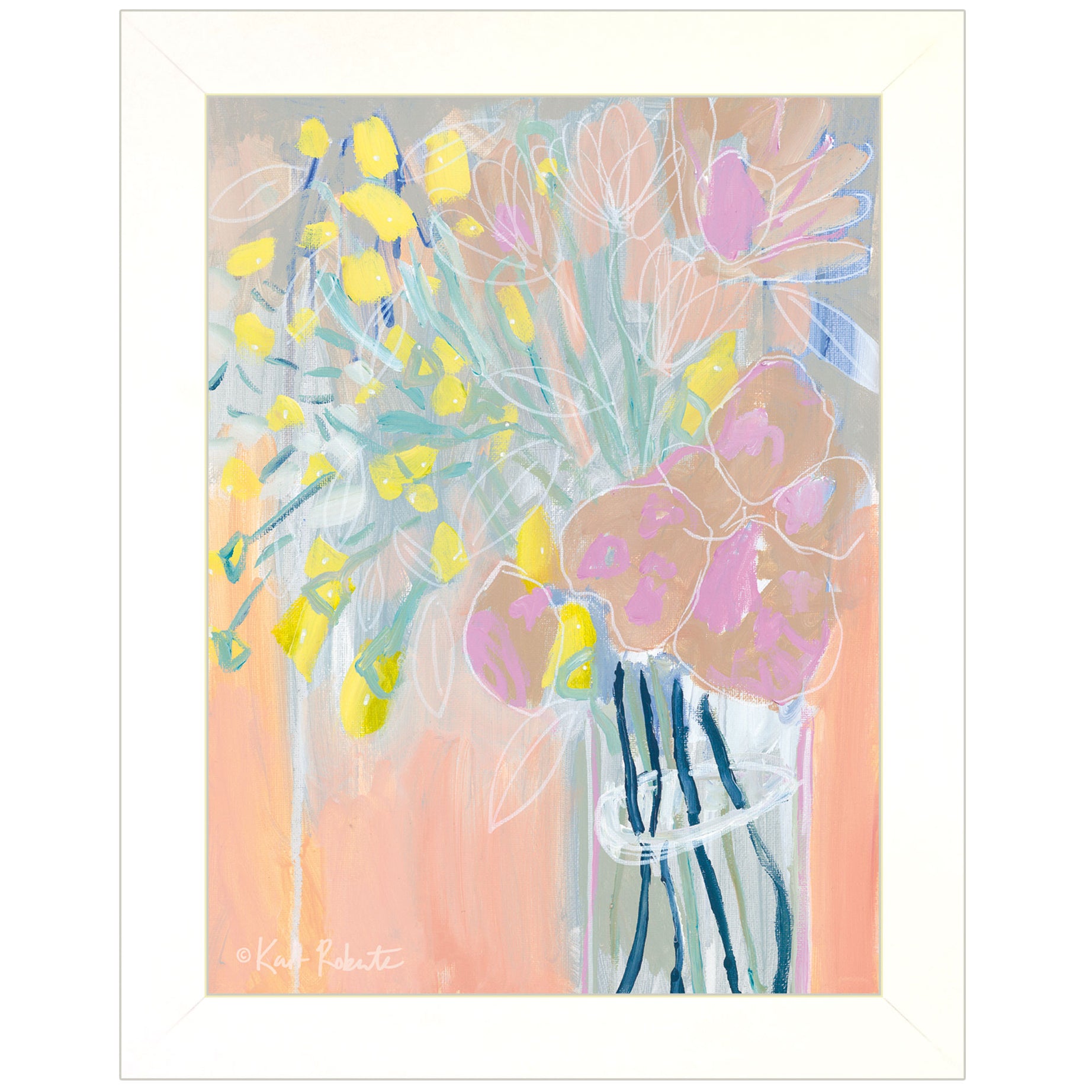 "Maybe She's a Wildflower" by Kait Roberts, Ready to Hang Framed Print, White Frame--1