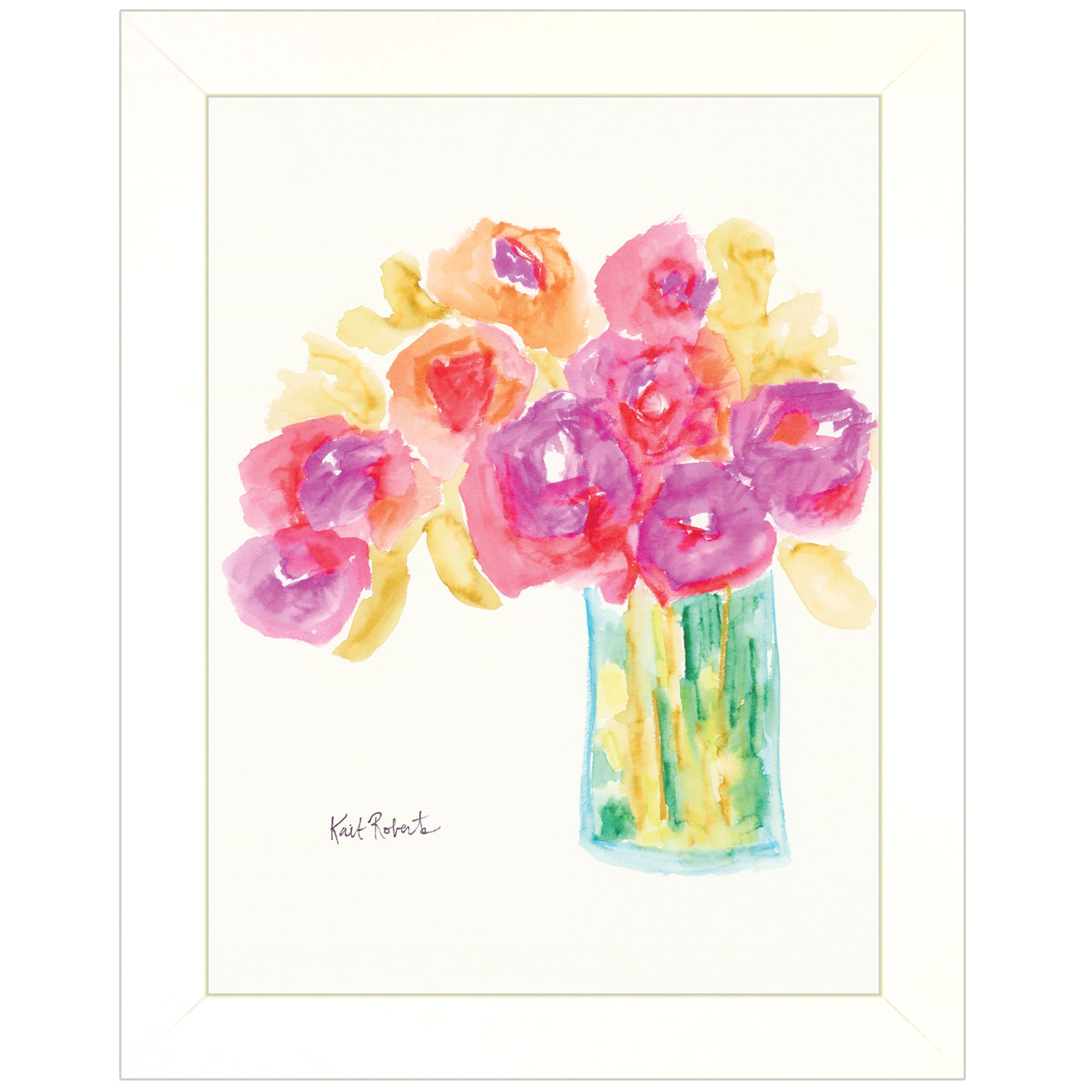 "Speak in Flowers" by Kait Roberts, Ready to Hang Framed Print, White Frame--1