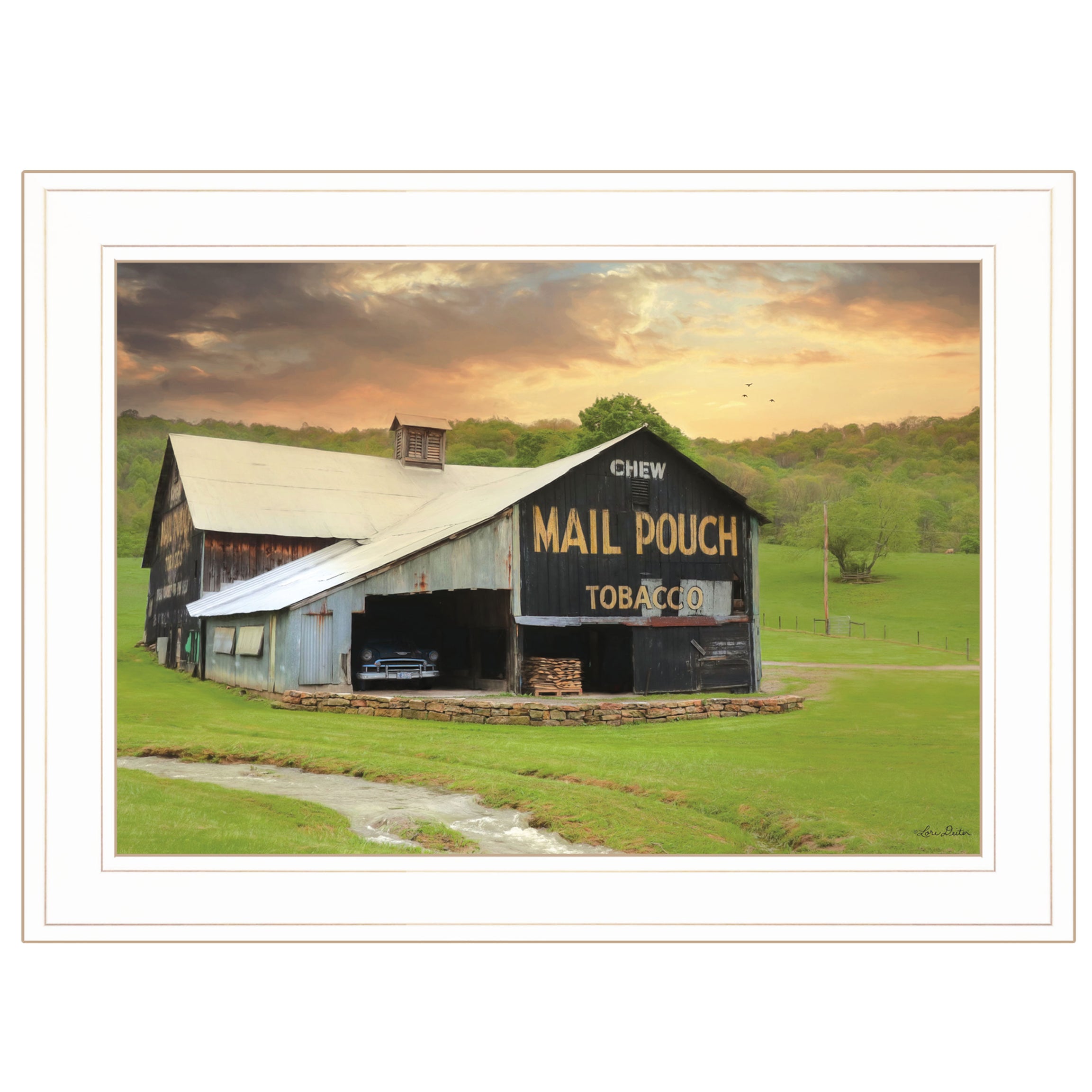 "Mail Pouch Barn" By Lori Deiter, Ready to Hang Framed Print, White Frame--1