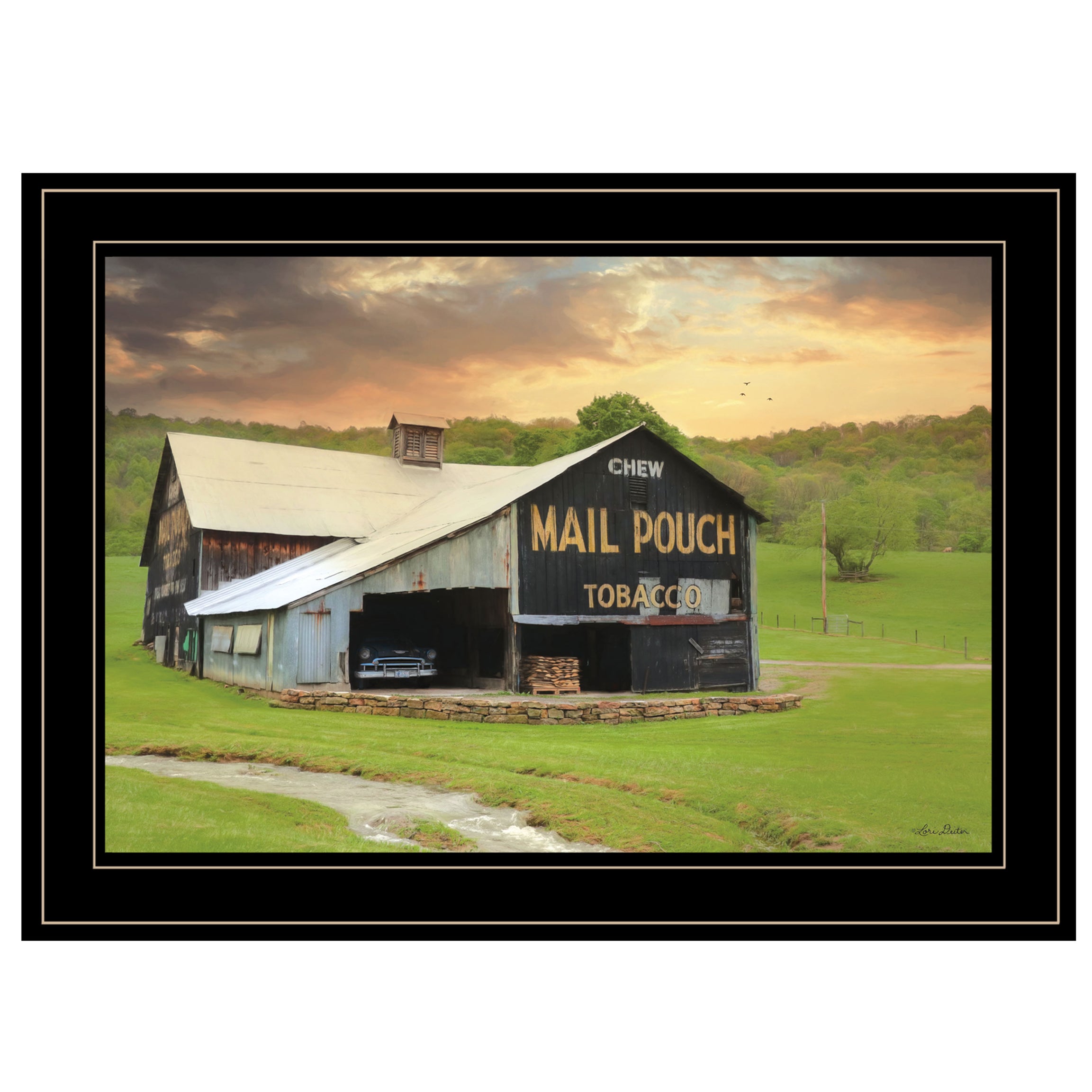 "Mail Pouch Barn" By Lori Deiter, Ready to Hang Framed Print, Black Frame--1