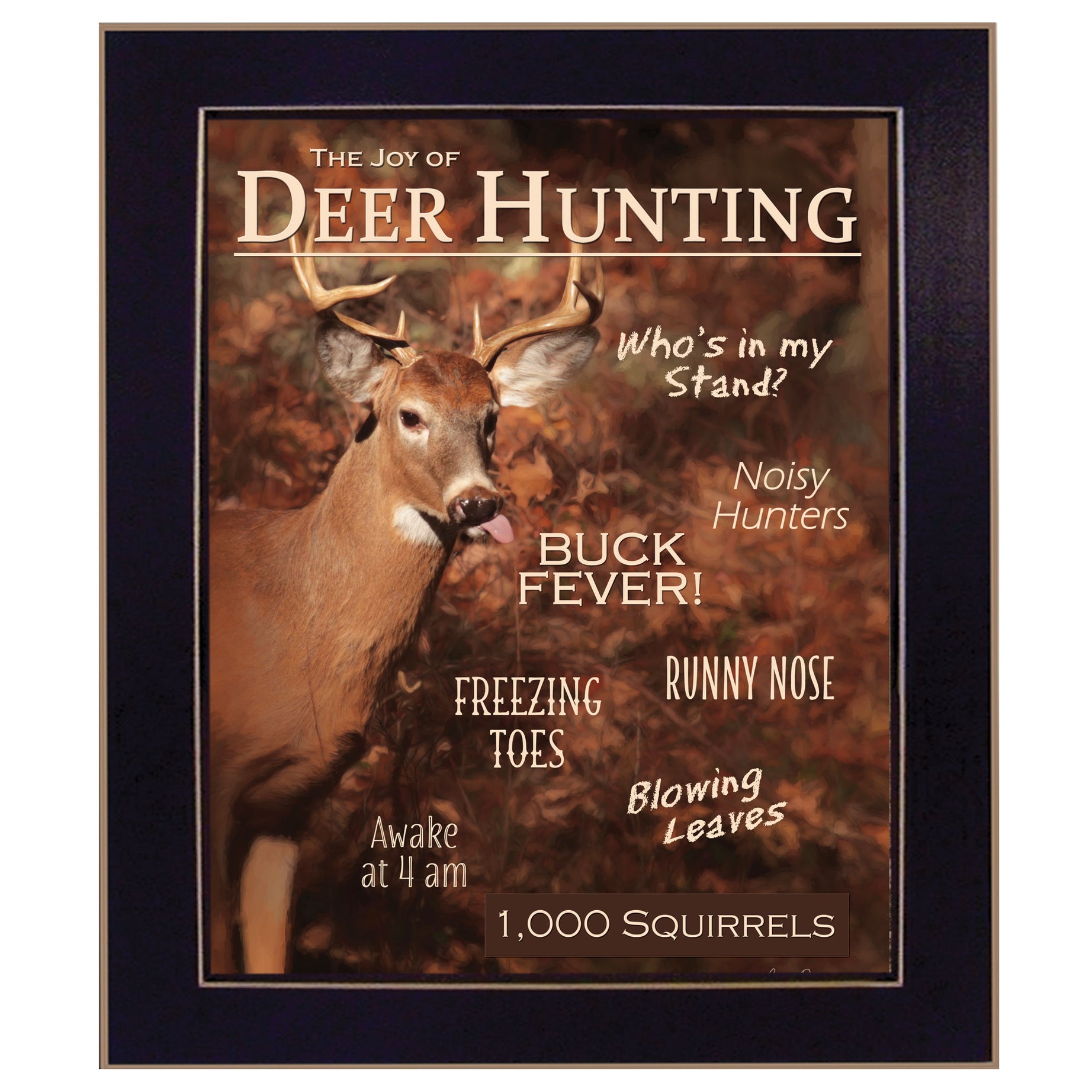 "Joy of Hunting deer" by Lori Deiter, Ready to Hang Framed Print, Black Frame--1