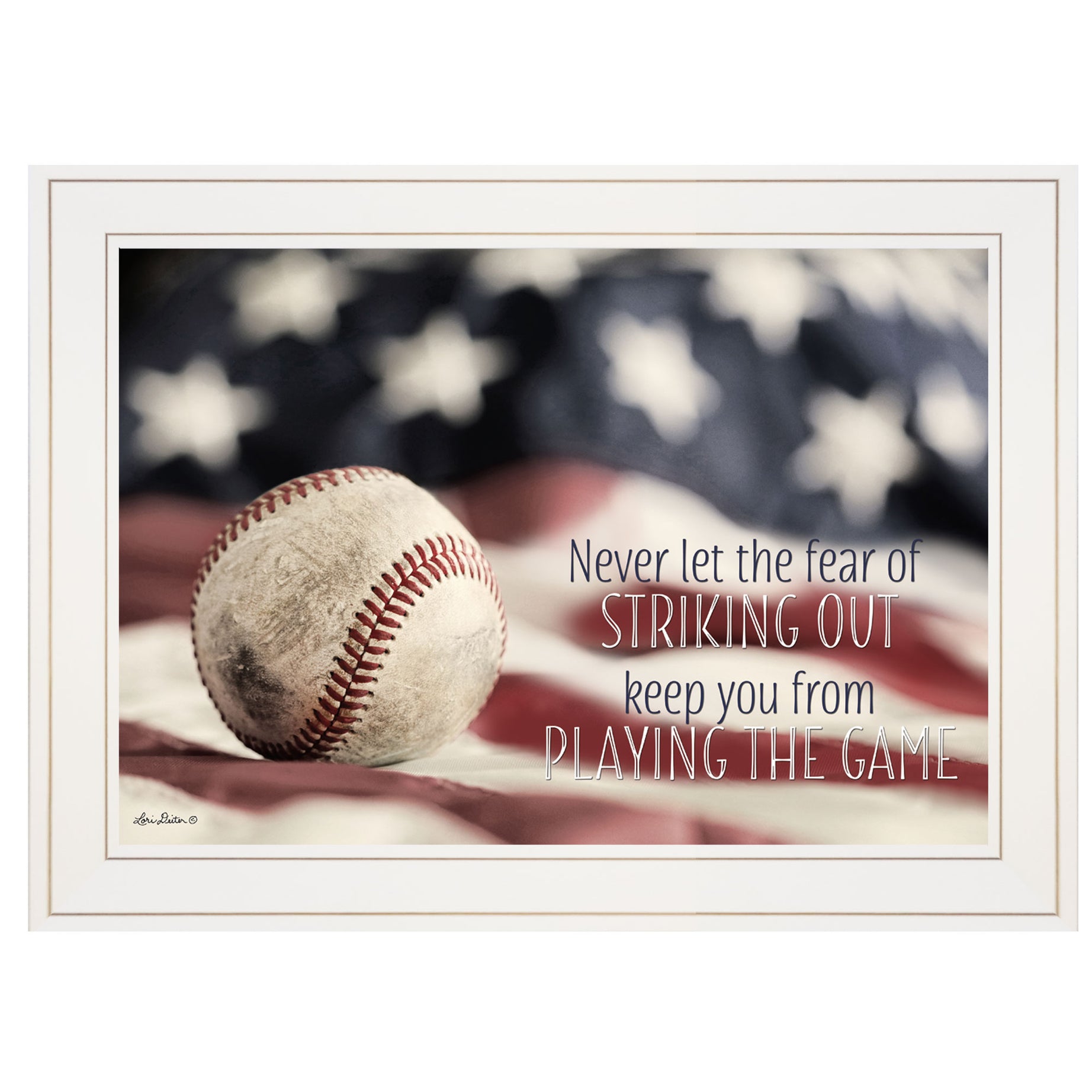 "Baseball - Playing the Game" by Lori Deiter, Ready to Hang Framed Print, White Frame--1