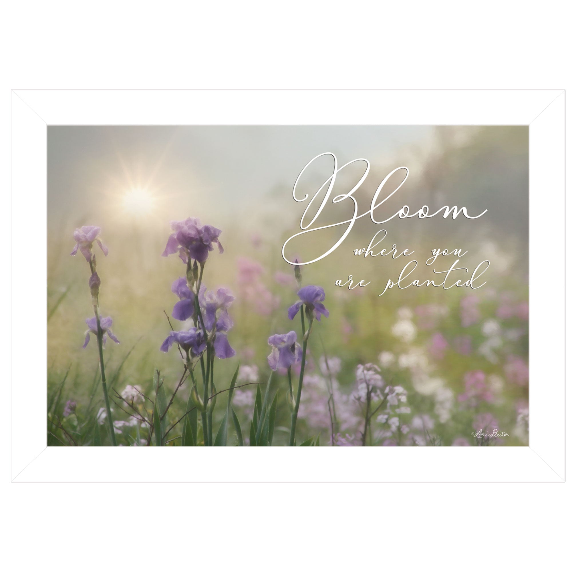 "Bloom Where You are Planted" by Lori Deiter, Ready to Hang Framed Print, White Frame--1